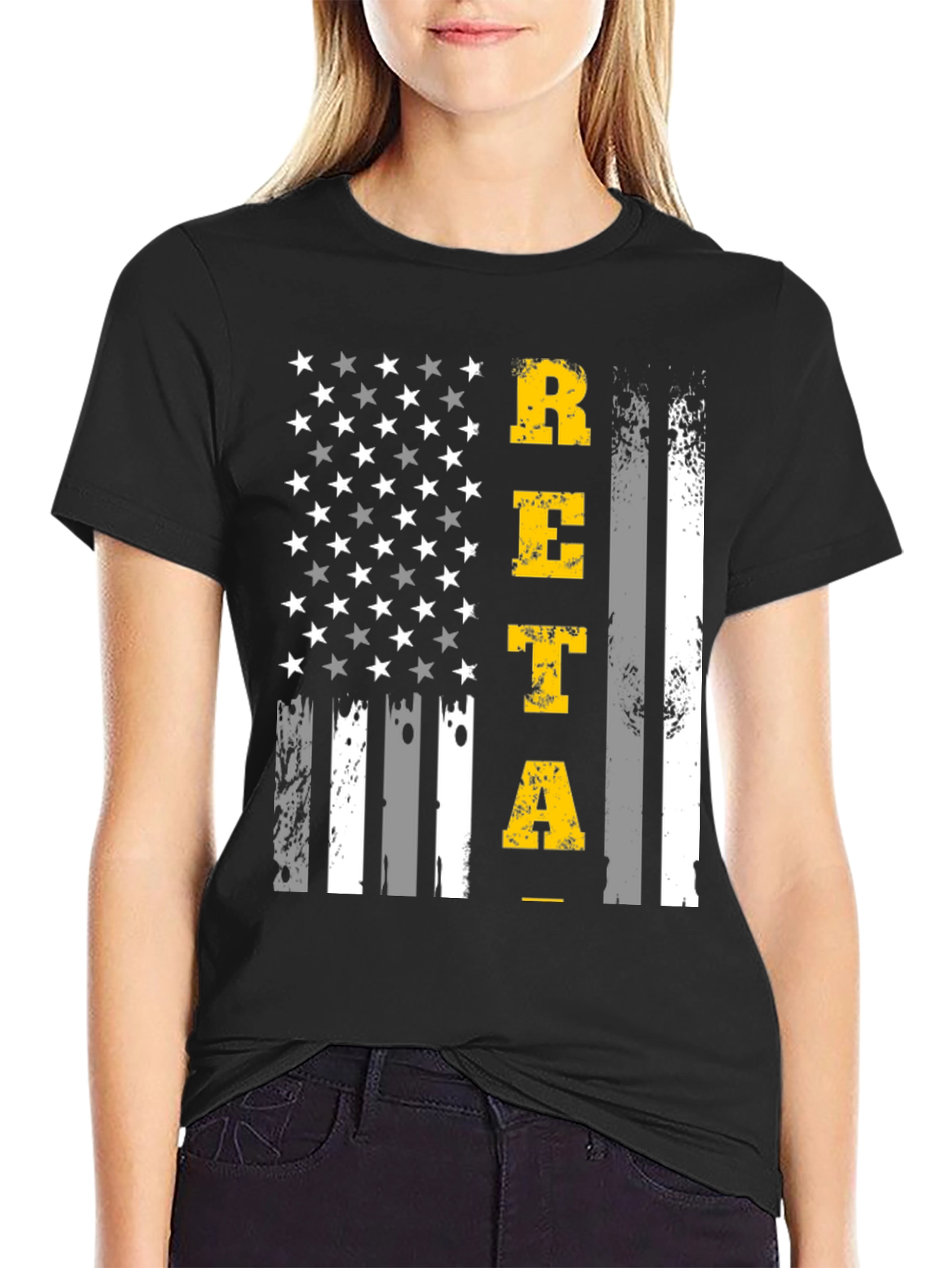 Patriotic RETA Graphic T-Shirt - Black