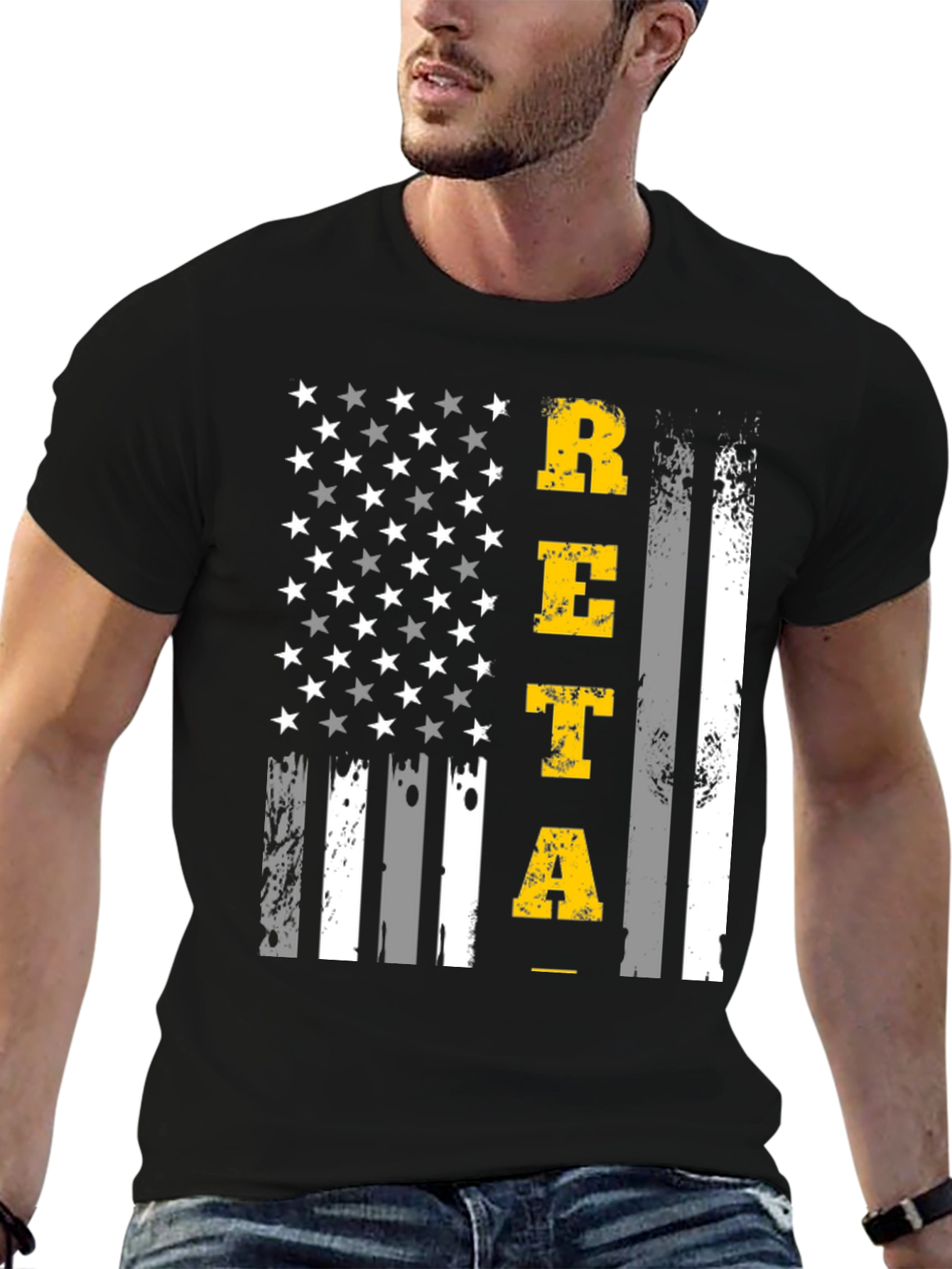 Patriotic RETA Graphic T-Shirt - Black
