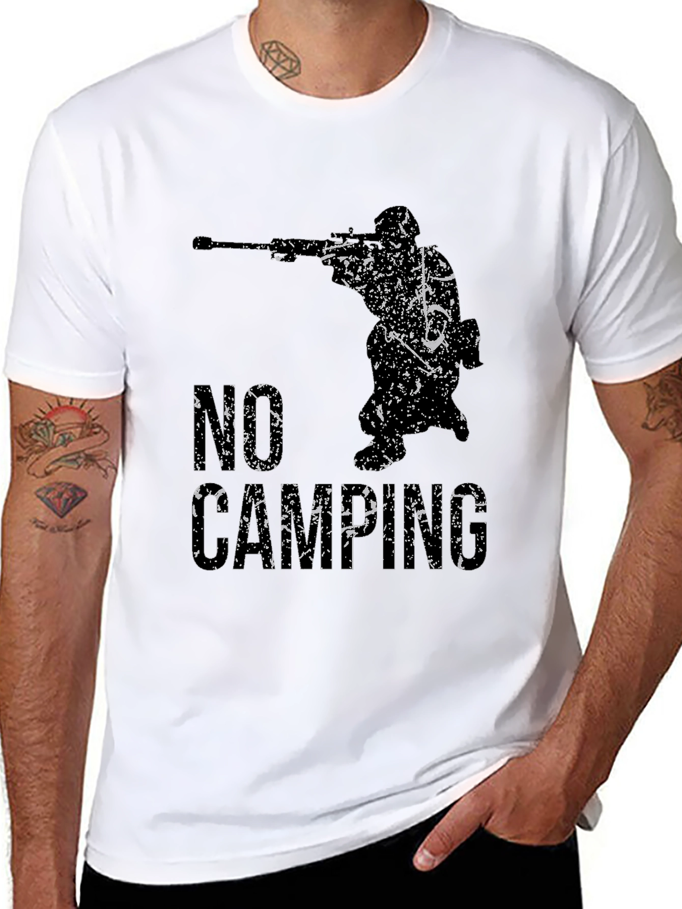 No Camping Funny Graphic Tee