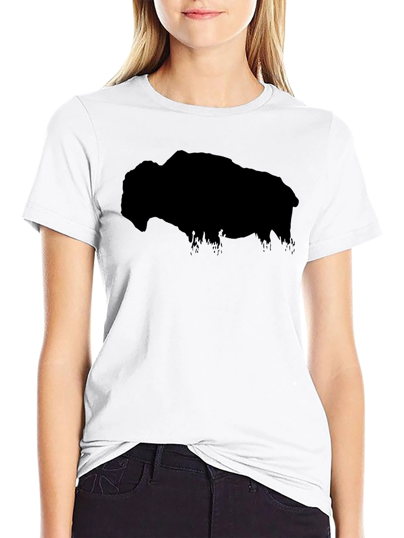 Bison Silhouette Black T-Shirt
