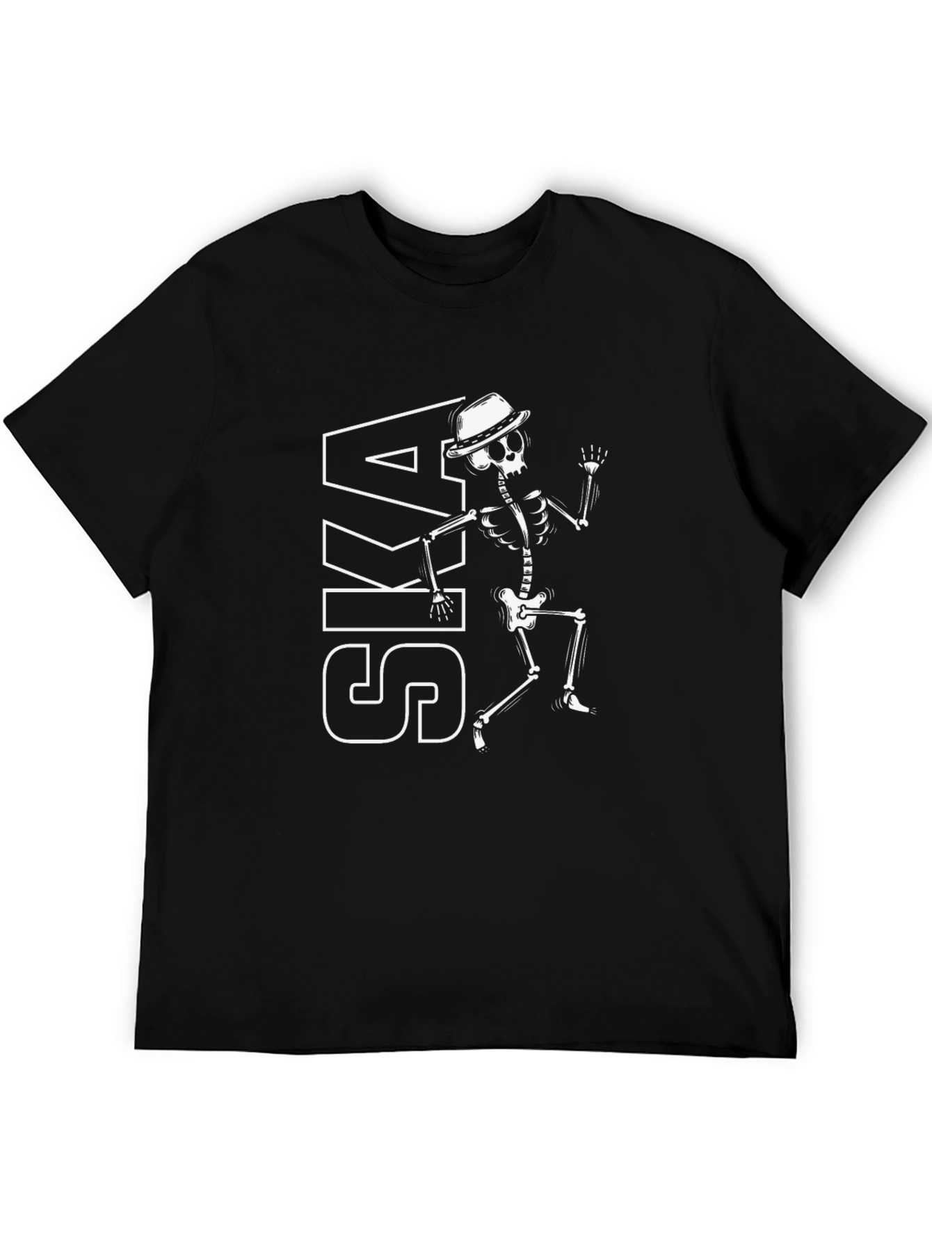 Ska Dancing Skeleton T-Shirt - Black Graphic Tee