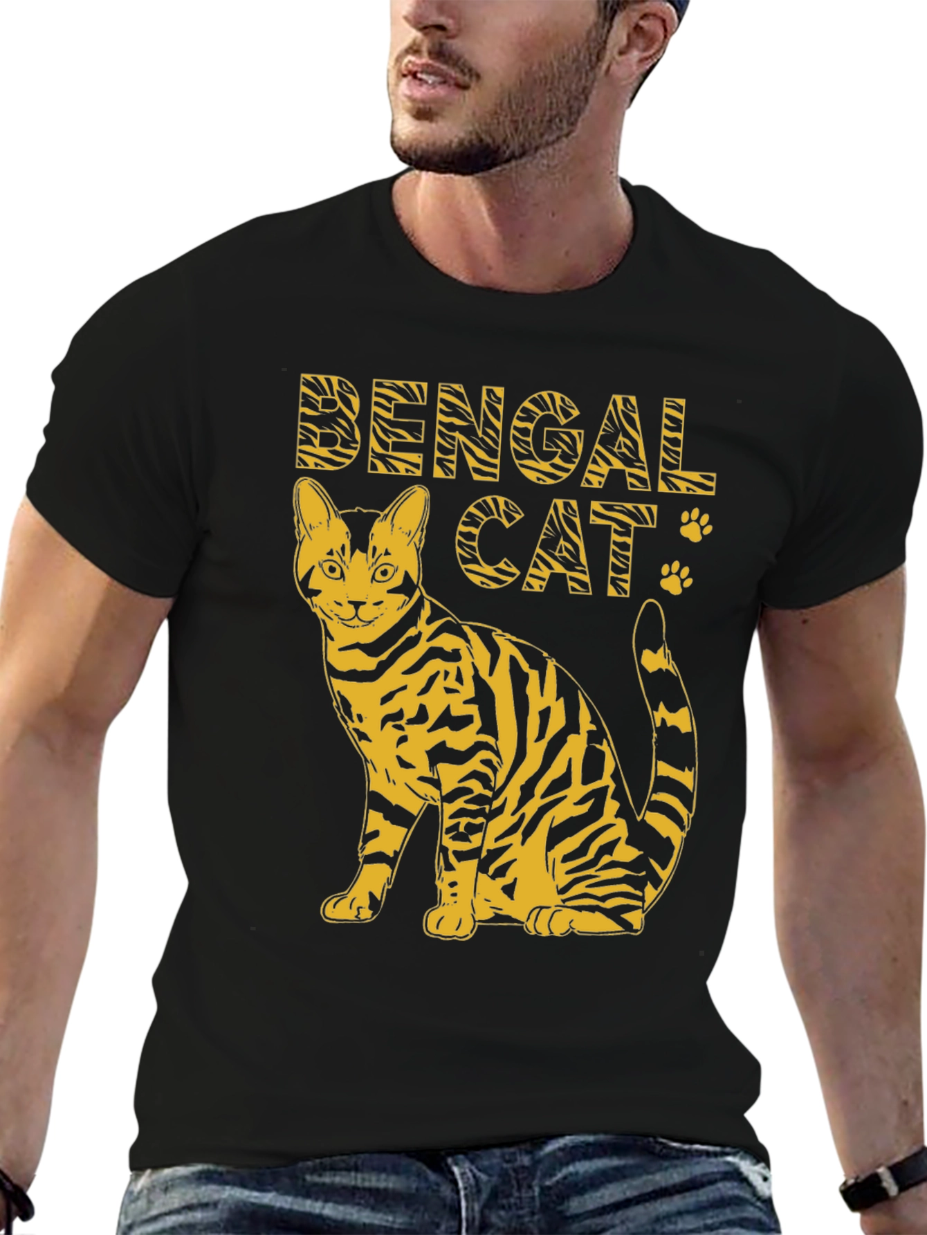 Bengal Cat Graphic Tee - Animal Print Shirt
