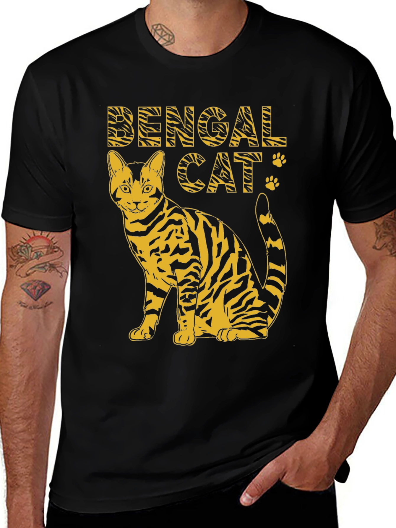 Bengal Cat Graphic Tee - Animal Print Shirt