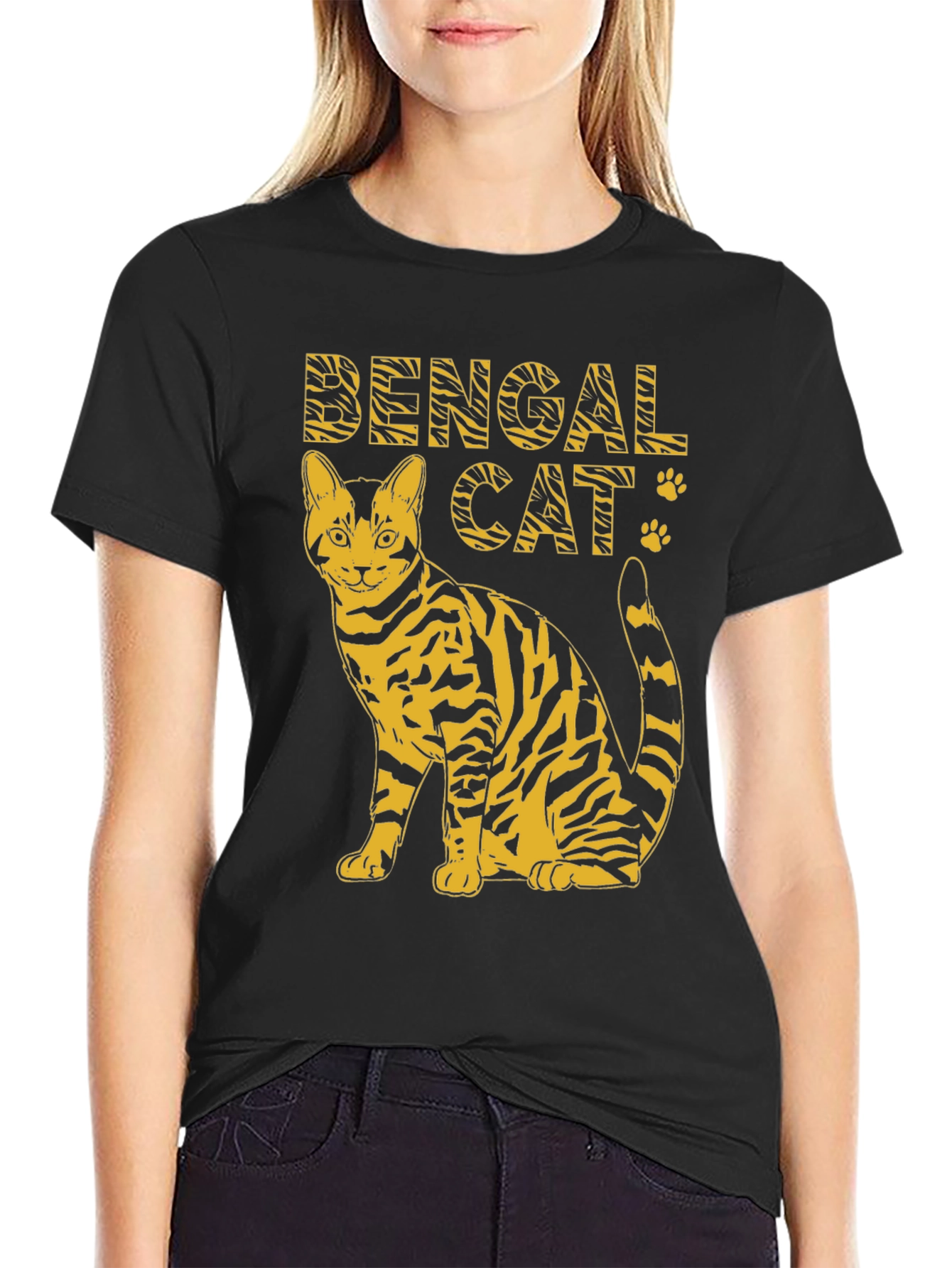 Bengal Cat Graphic Tee - Animal Print Shirt