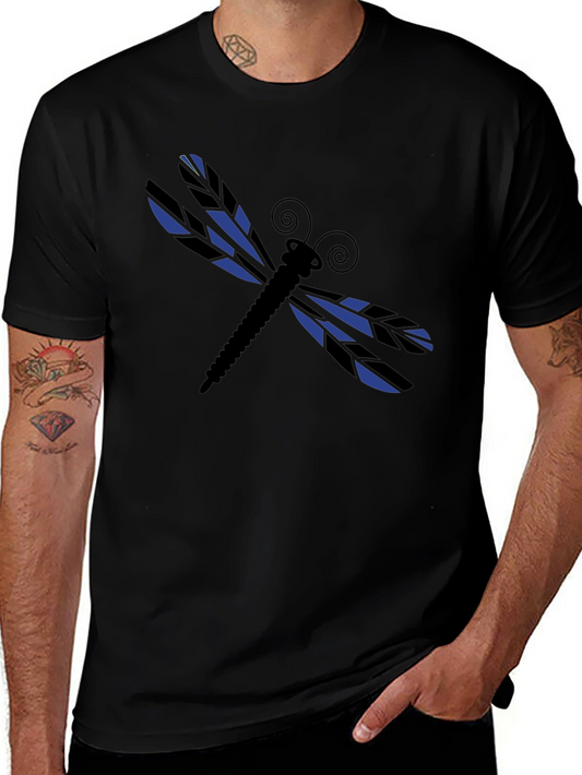 Dragonfly Graphic Tee - Stylish Black Cotton T-Shirt
