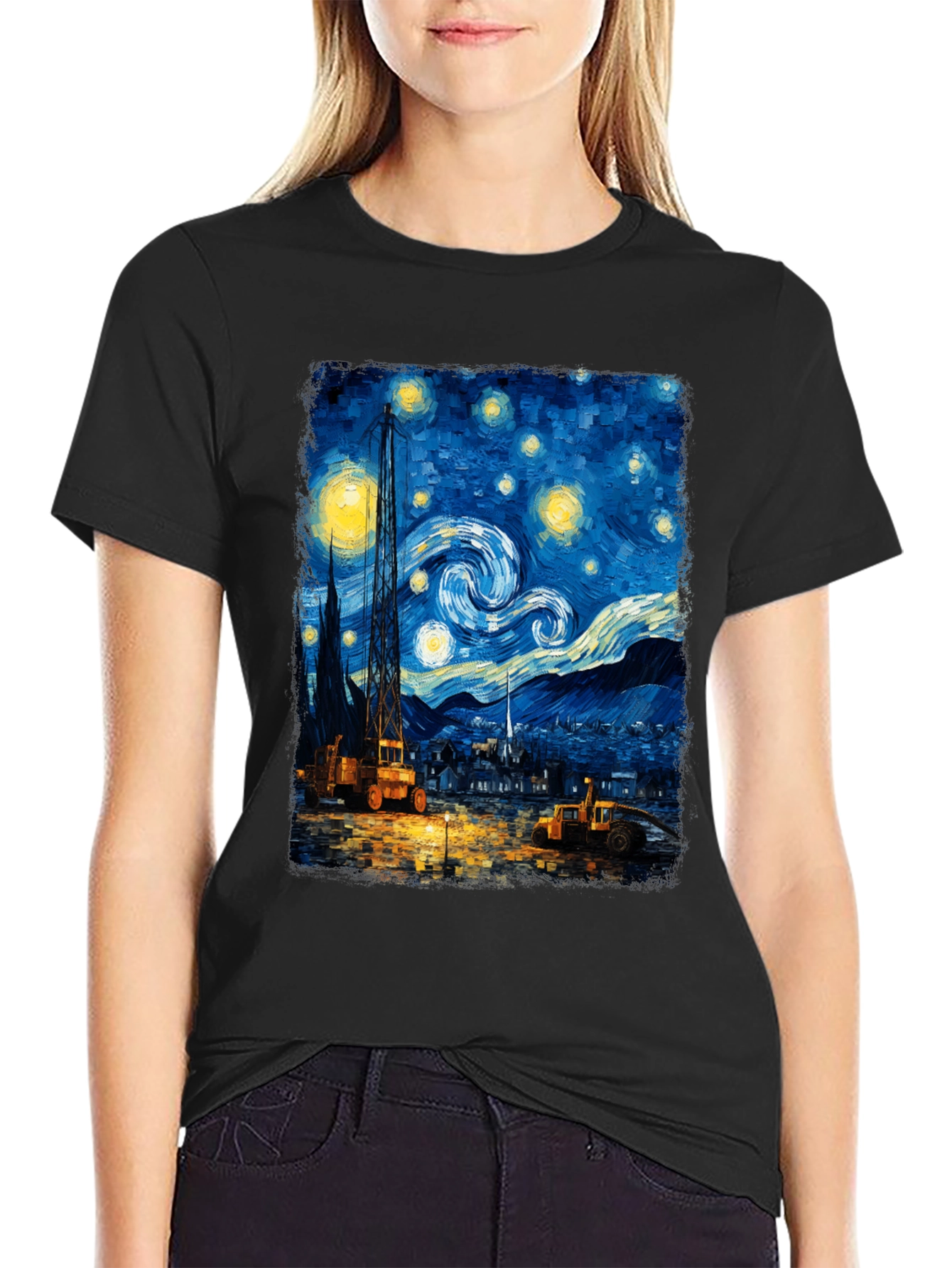 Starry Night Construction Crew T-Shirt