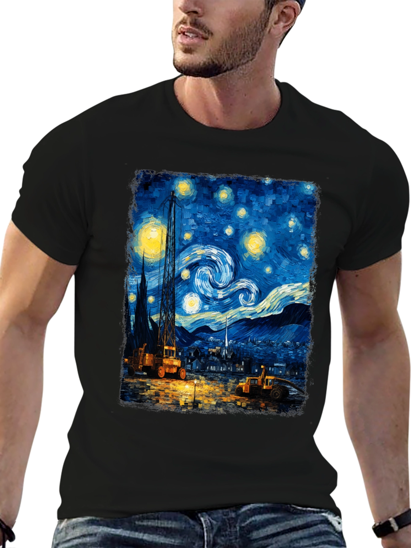 Starry Night Construction Crew T-Shirt