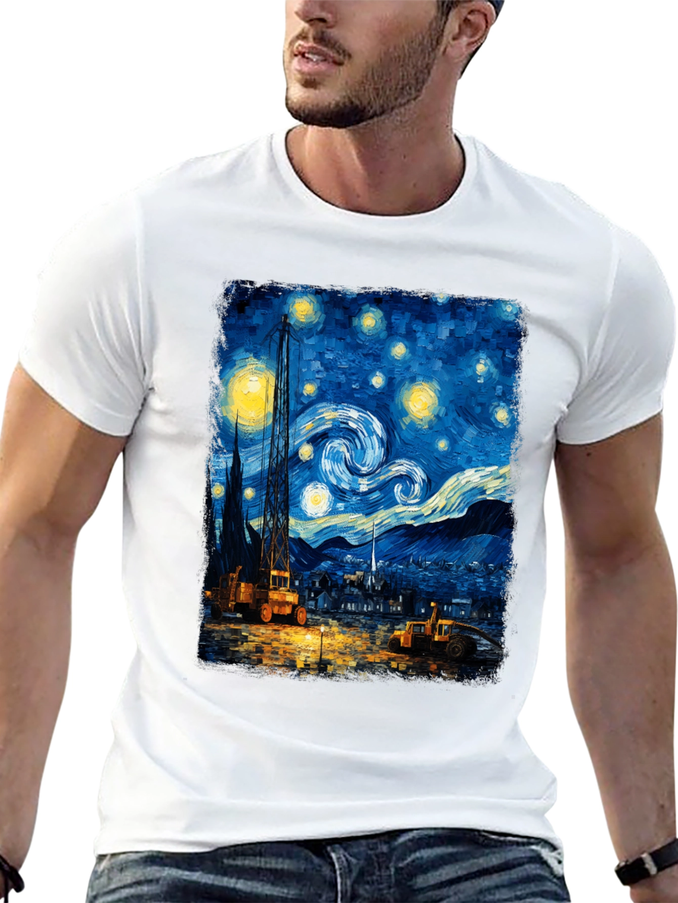 Starry Night Construction Crew T-Shirt