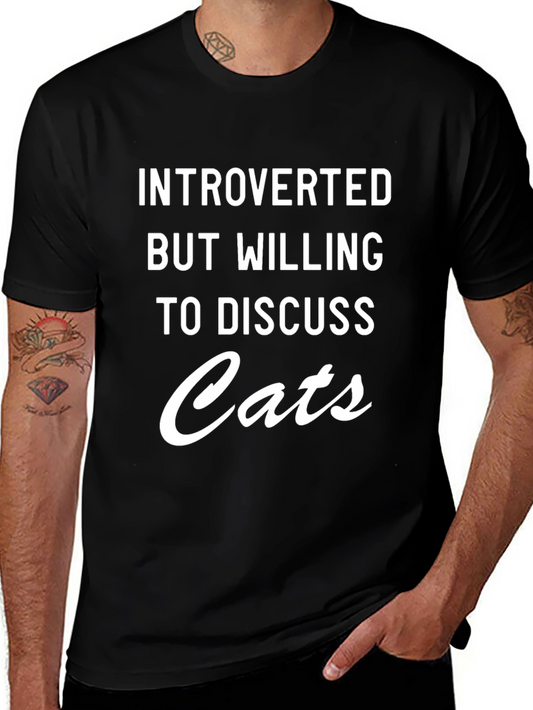 Introverted Cat Lover T-Shirt - Funny Statement Tee