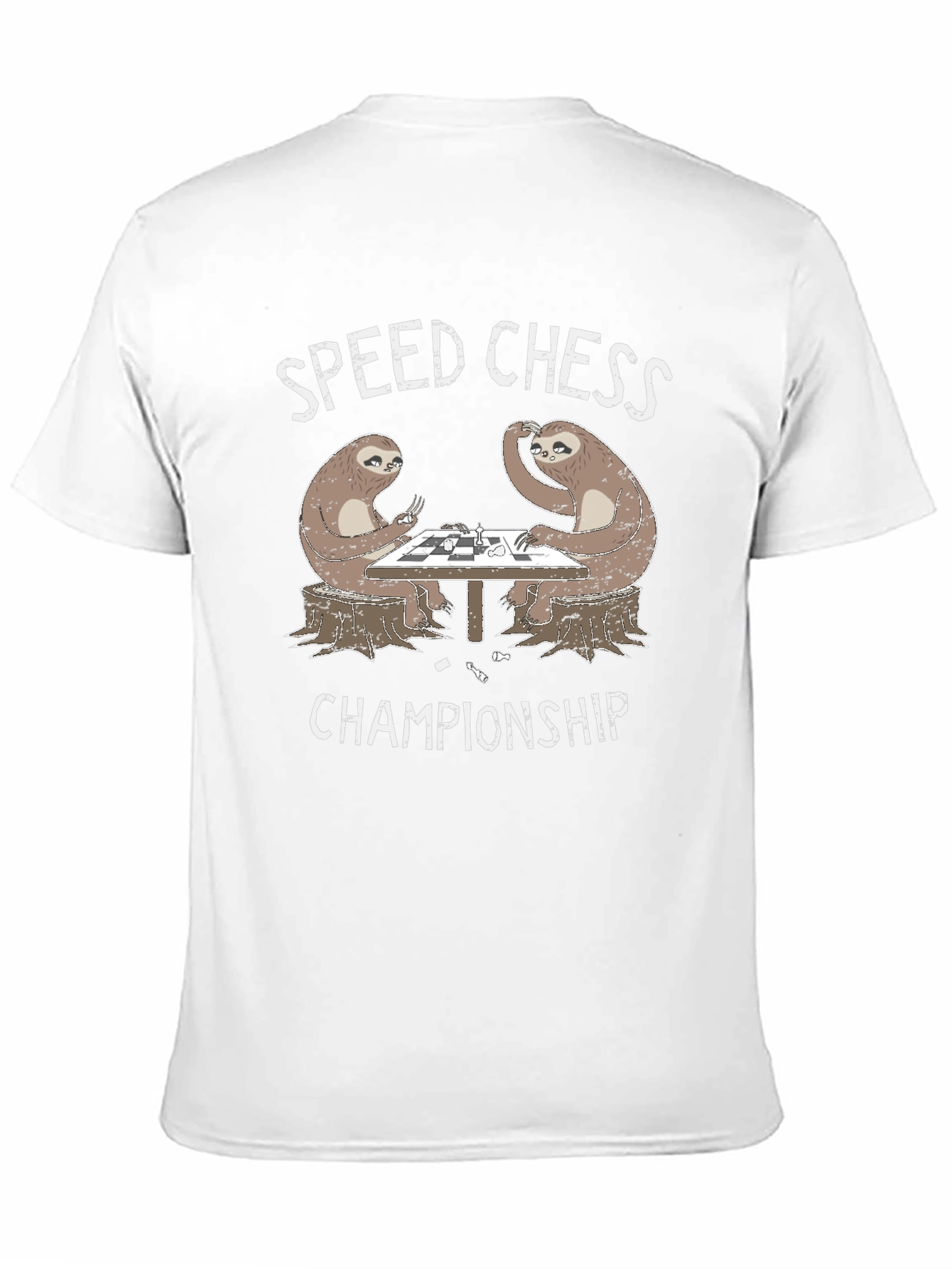 Sloth Speed Chess Championship Black T-Shirt