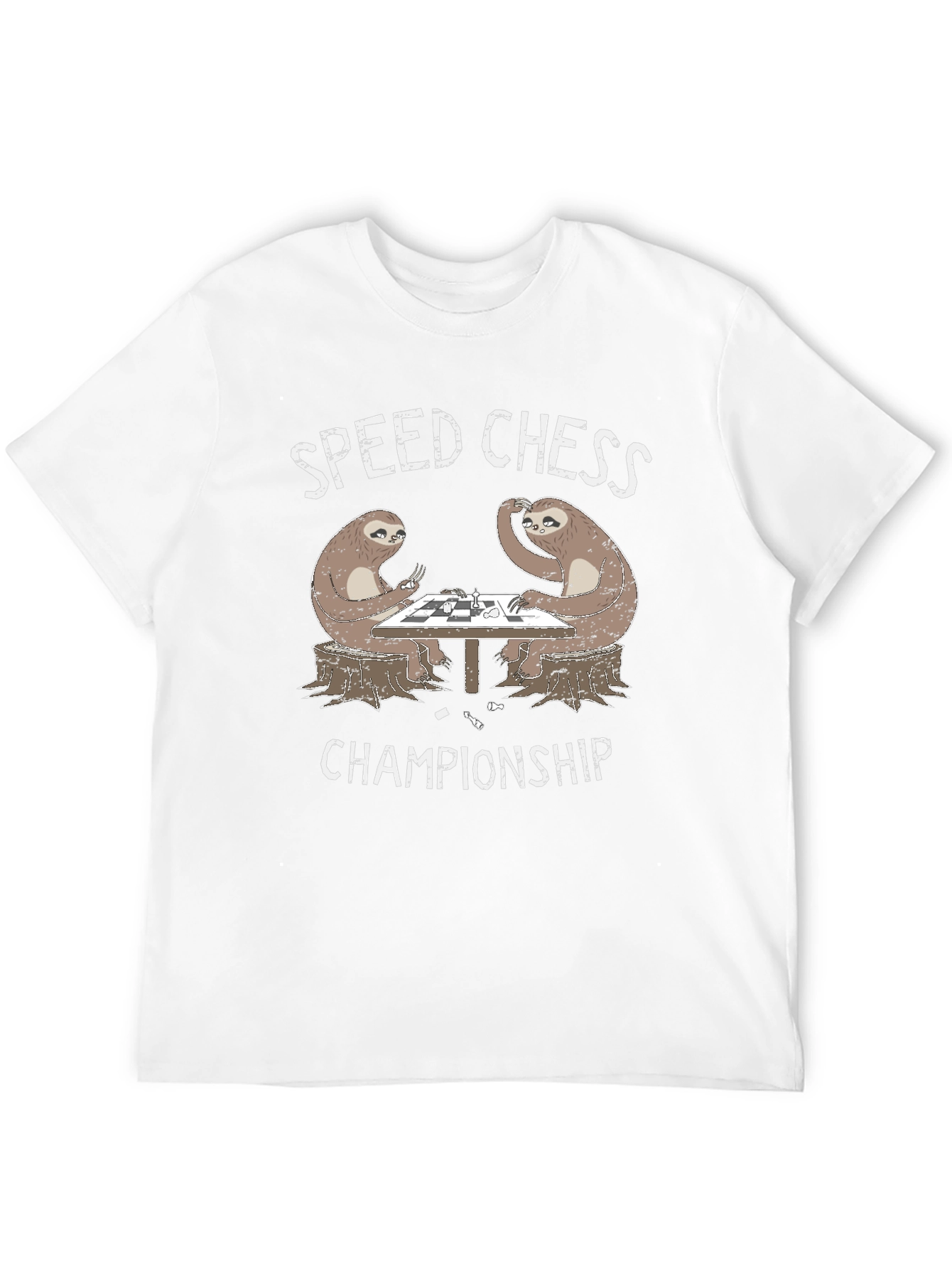 Sloth Speed Chess Championship Black T-Shirt