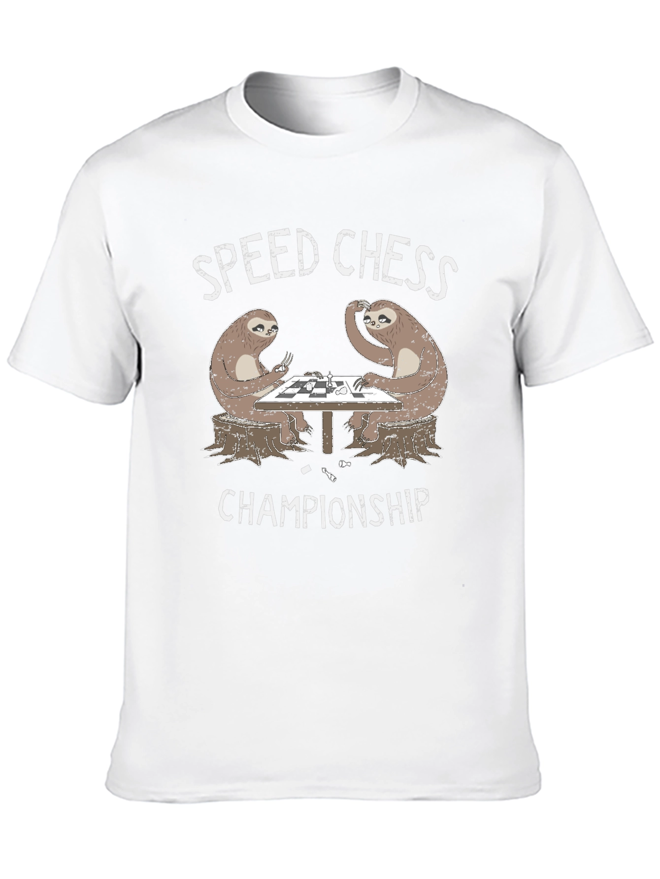 Sloth Speed Chess Championship Black T-Shirt