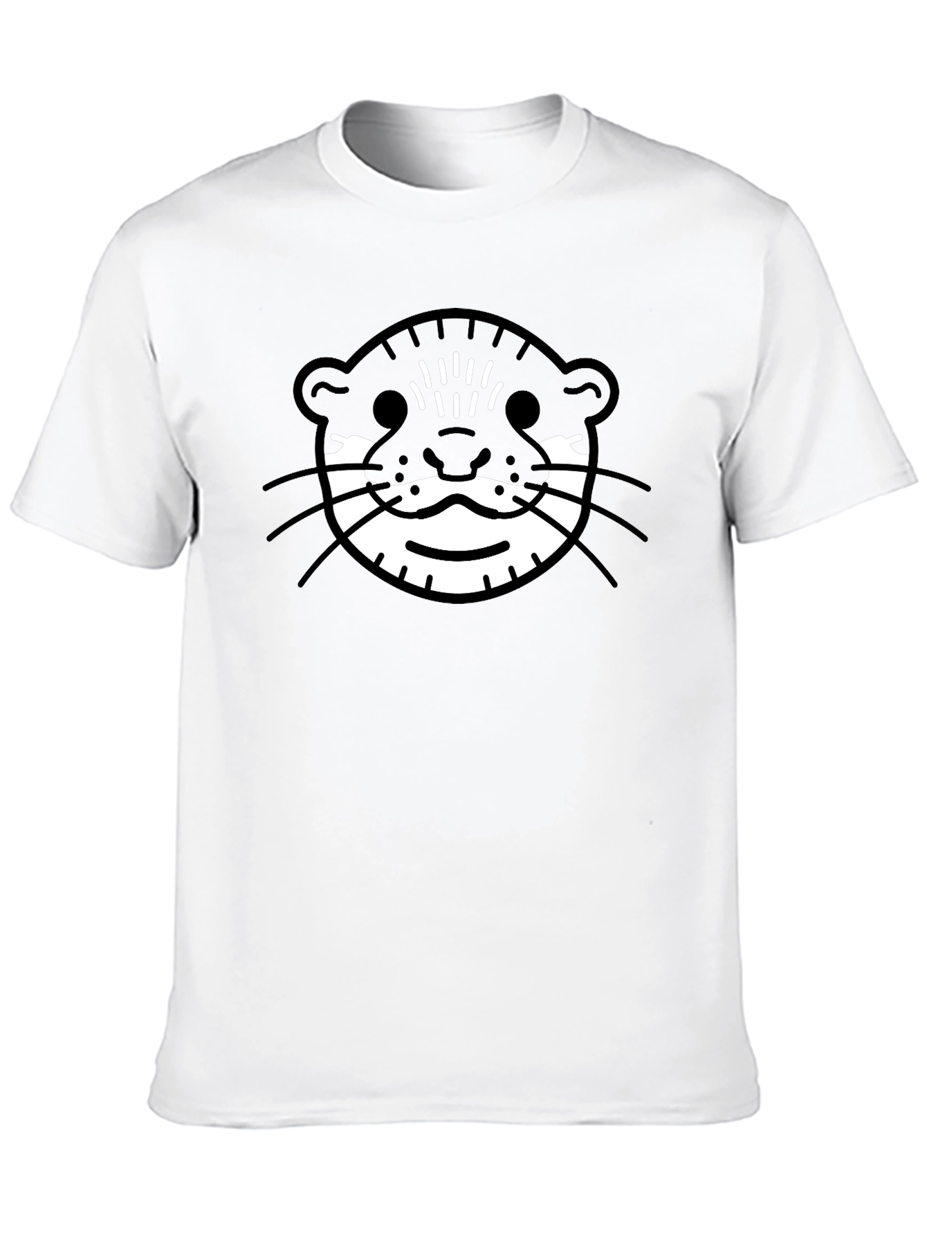Otter Face Graphic Tee - Black Cotton T-Shirt