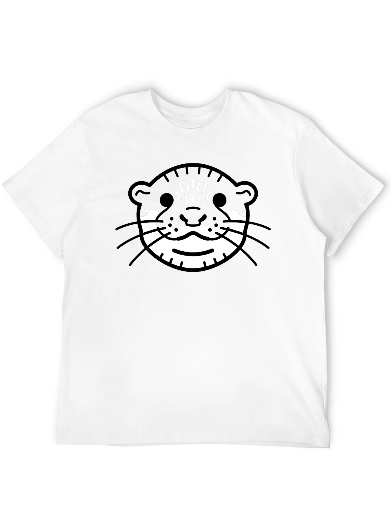 Otter Face Graphic Tee - Black Cotton T-Shirt