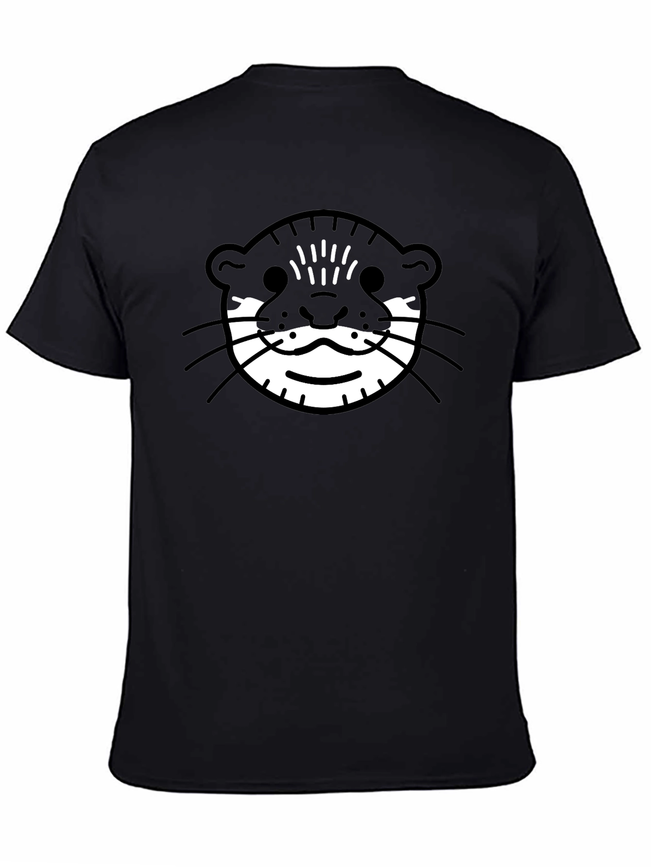 Otter Face Graphic Tee - Black Cotton T-Shirt