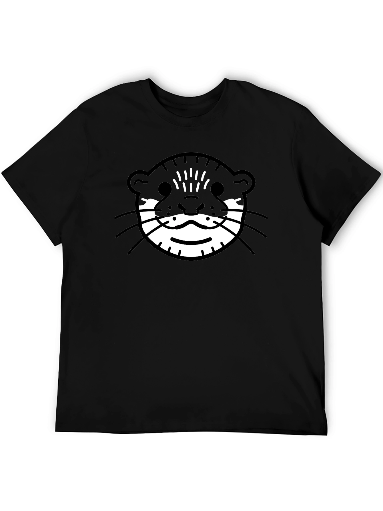 Otter Face Graphic Tee - Black Cotton T-Shirt