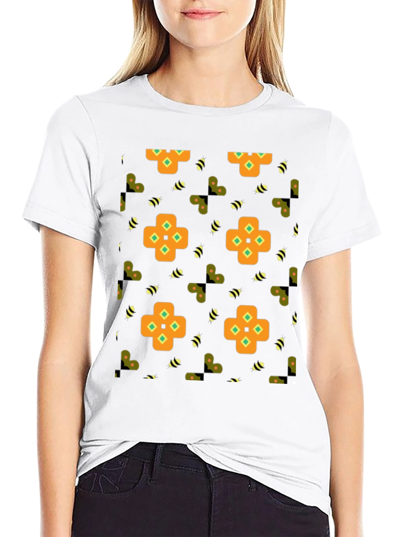 Patterned Graphic Print Tee