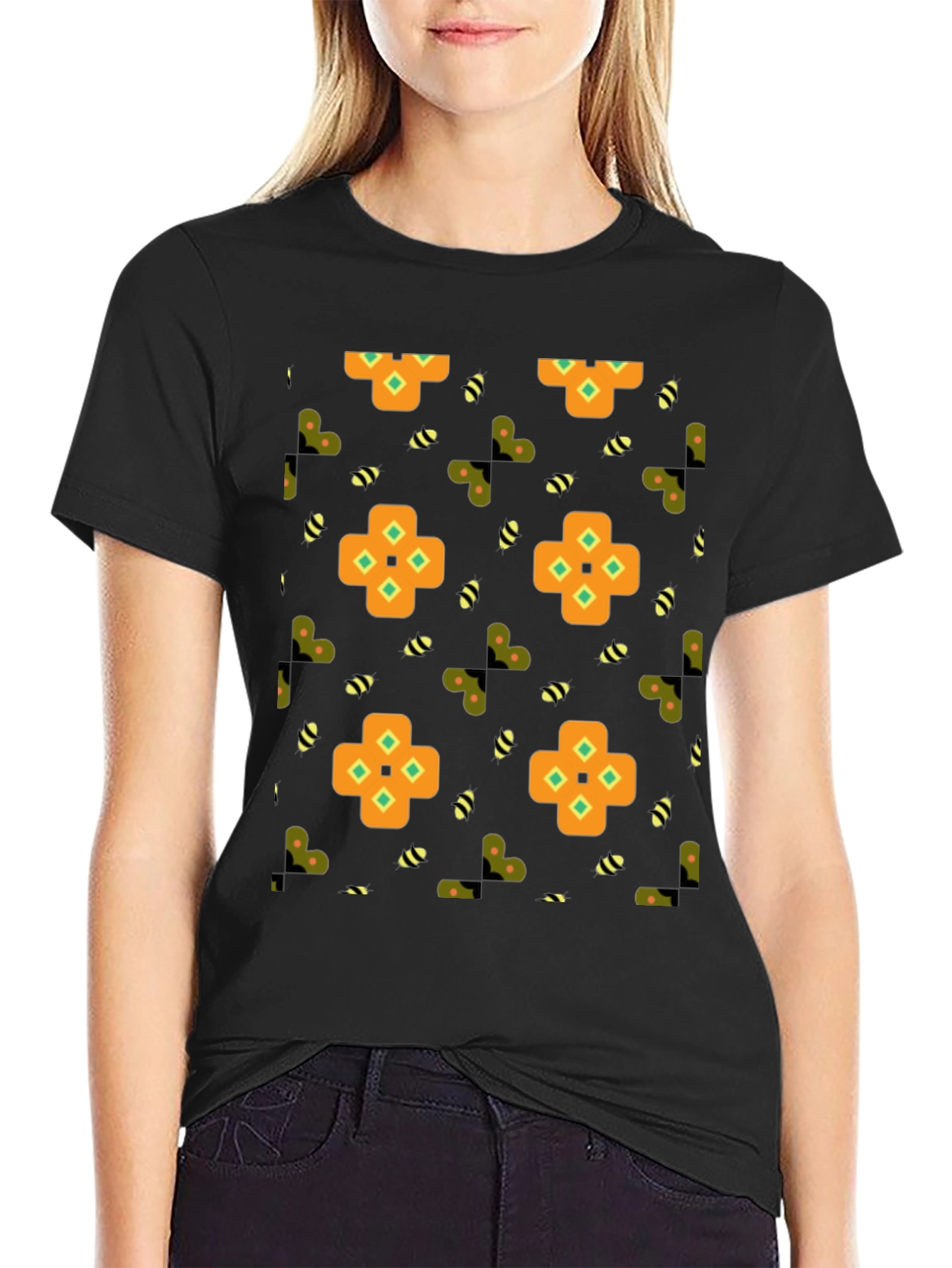 Patterned Graphic Print Tee