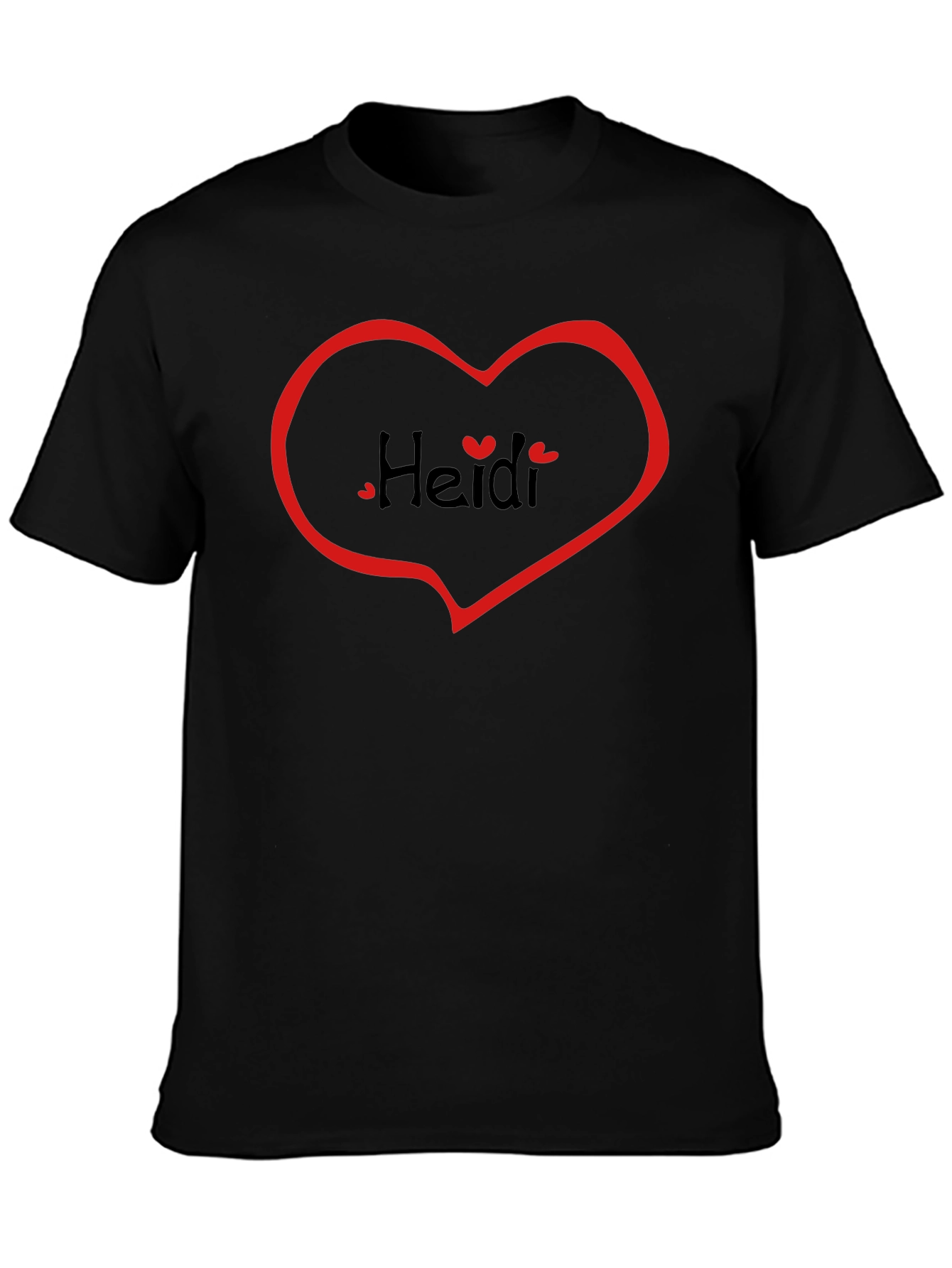 Heidi Heart Tee - Black Casual T-Shirt