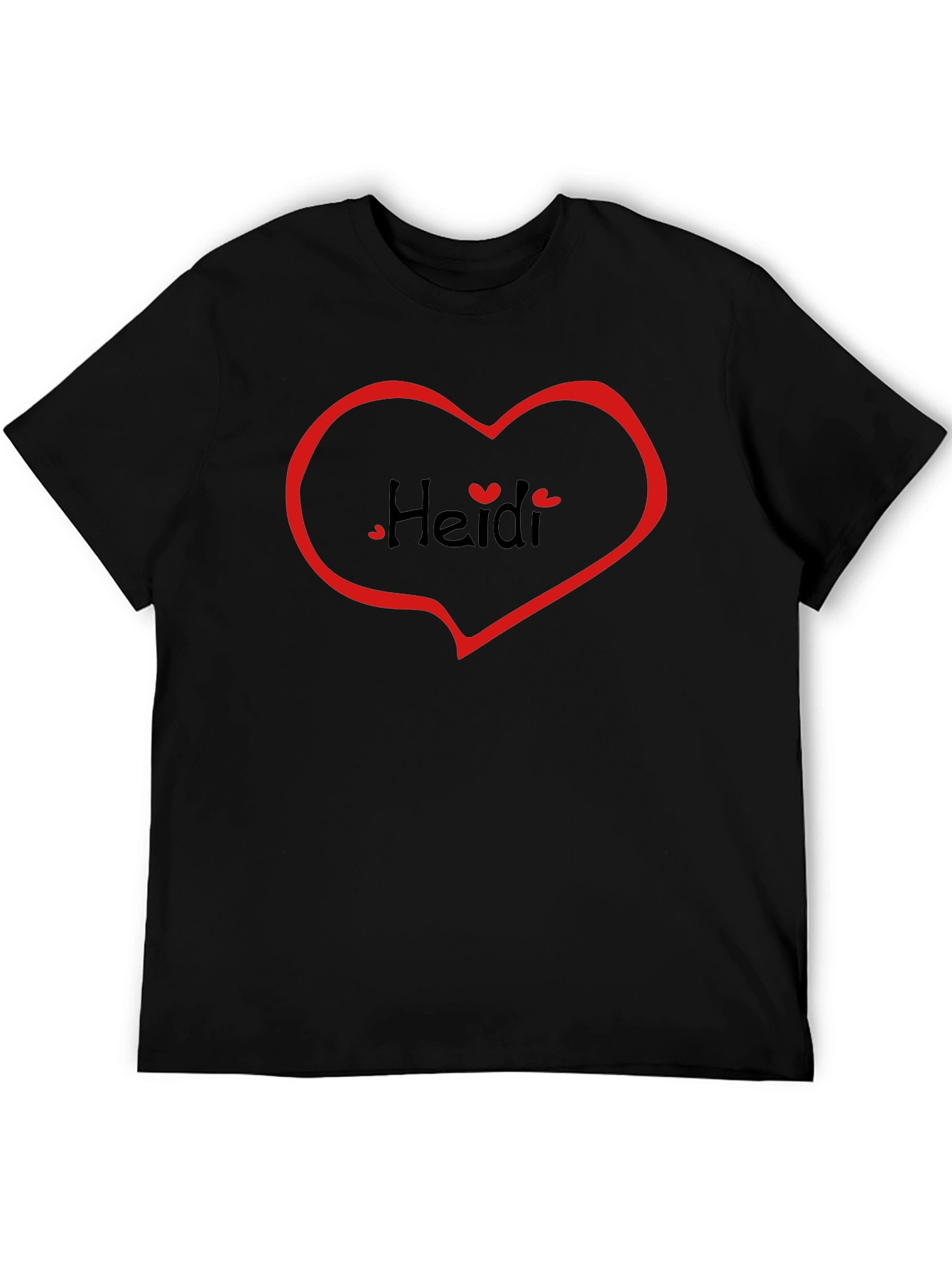 Heidi Heart Tee - Black Casual T-Shirt