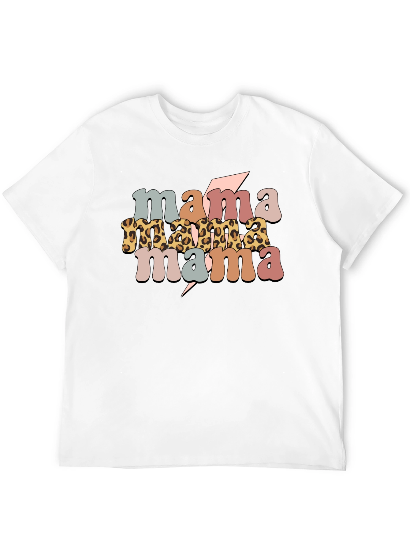 Retro Mama T-Shirt - Stylish Leopard Print