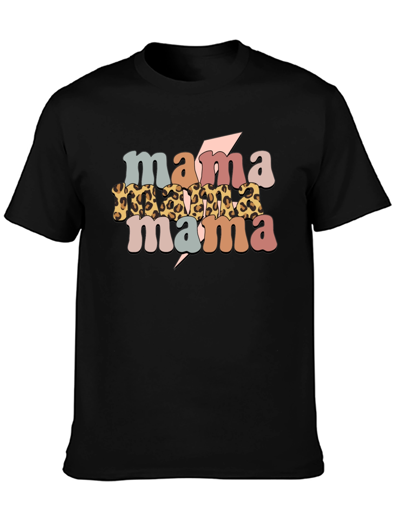 Retro Mama T-Shirt - Stylish Leopard Print