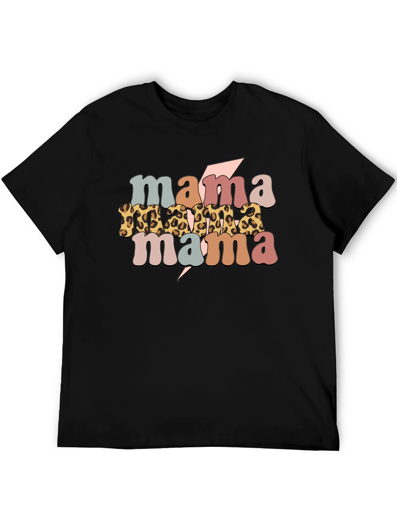 Retro Mama T-Shirt - Stylish Leopard Print