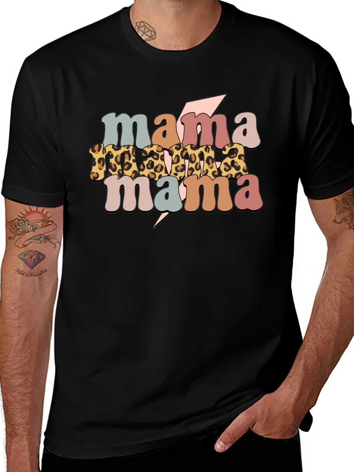 Retro Mama T-Shirt - Stylish Leopard Print