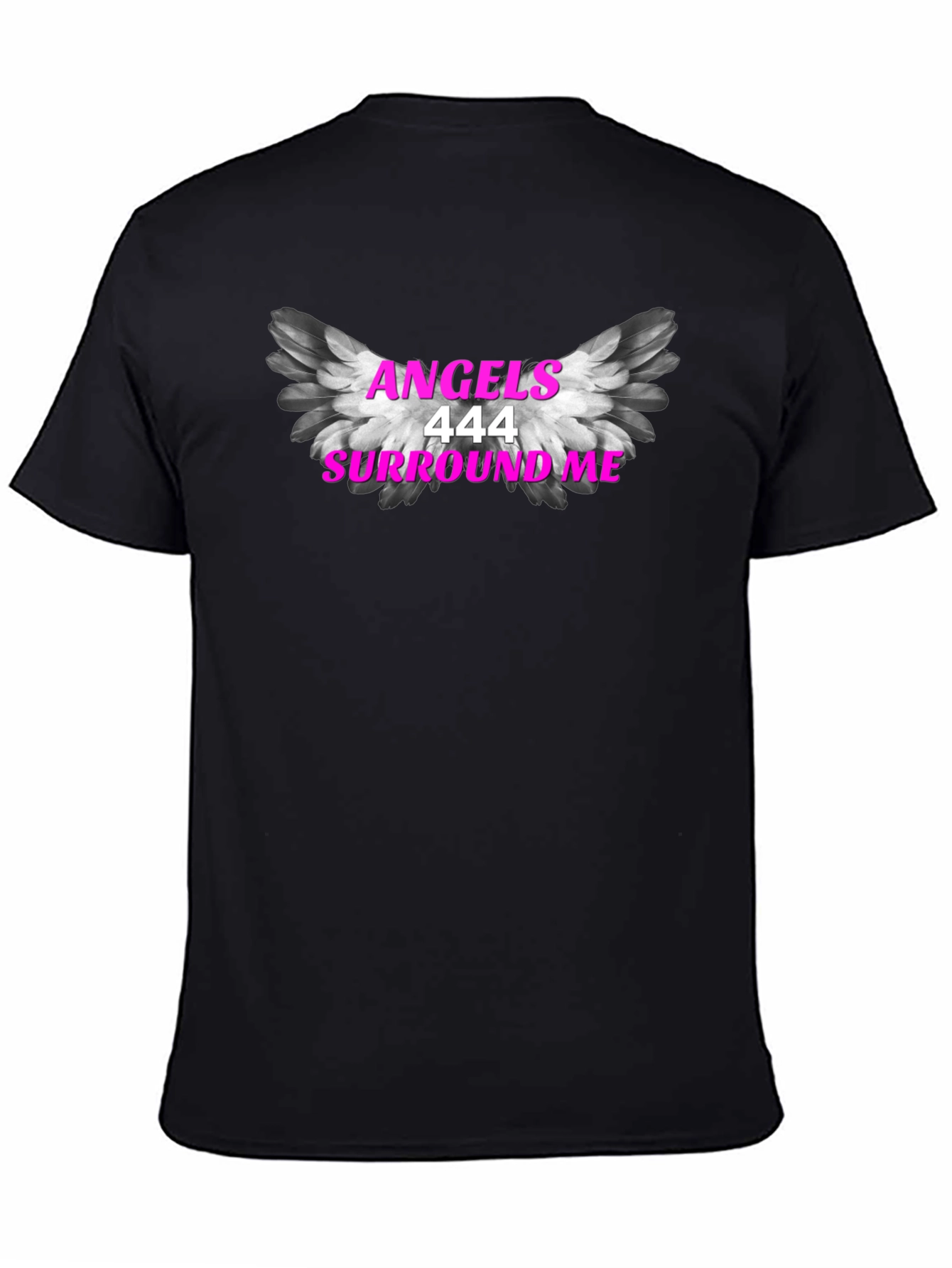 Angels 444 Surround Me Black T-Shirt