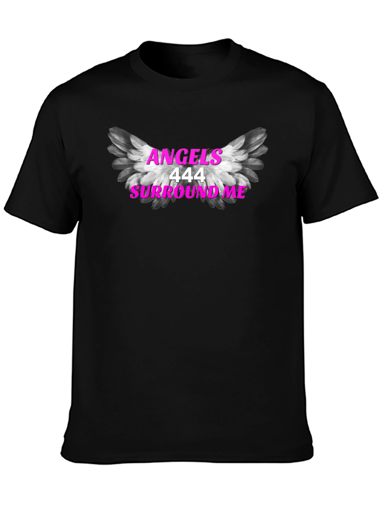 Angels 444 Surround Me Black T-Shirt