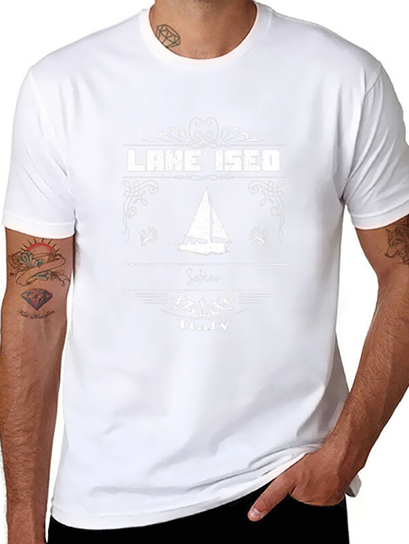 Lake Iseo Italy Black T-Shirt