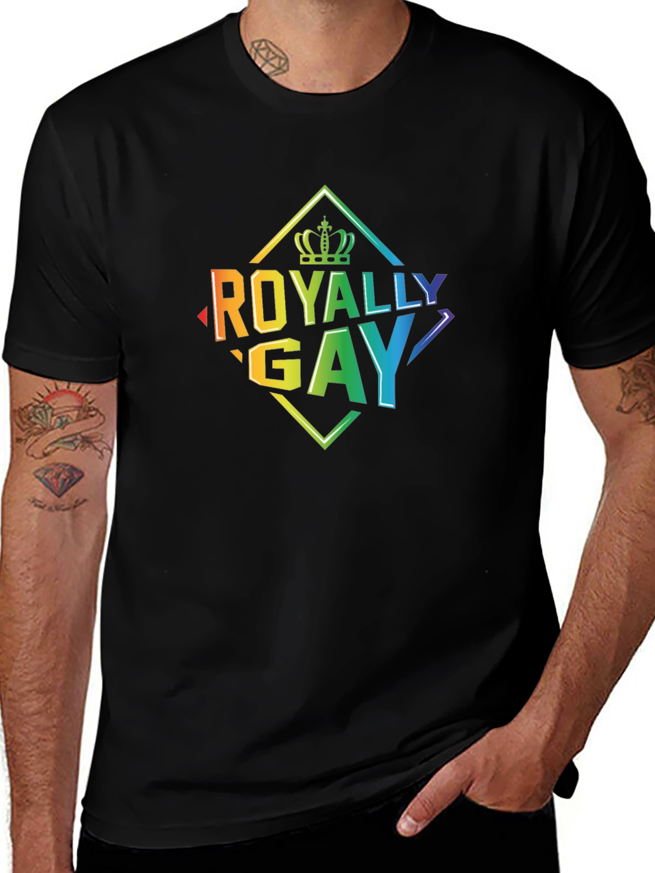 Royally Gay Pride T-Shirt - Rainbow Graphic Tee