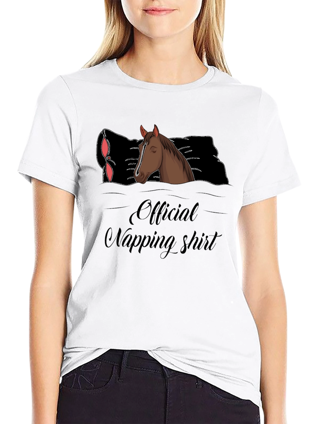 Official Napping Shirt Horse Graphic Tee