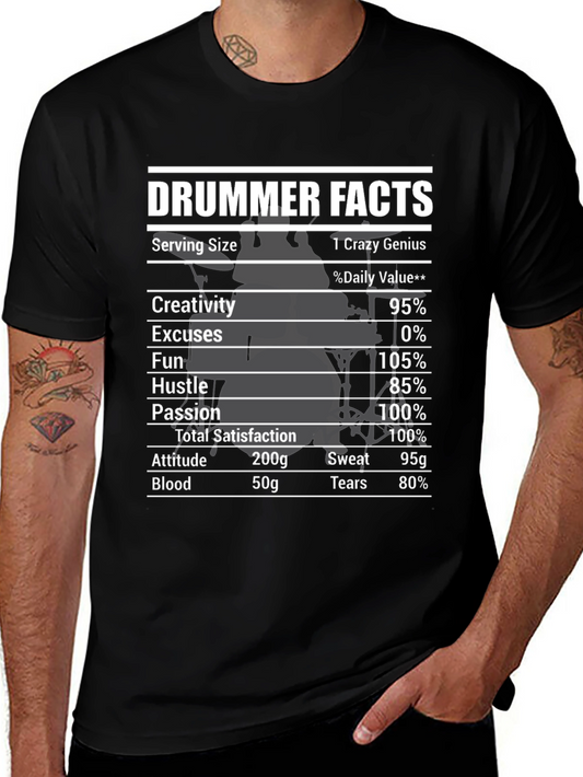 Drummer Facts Graphic Tee - Musician Gift