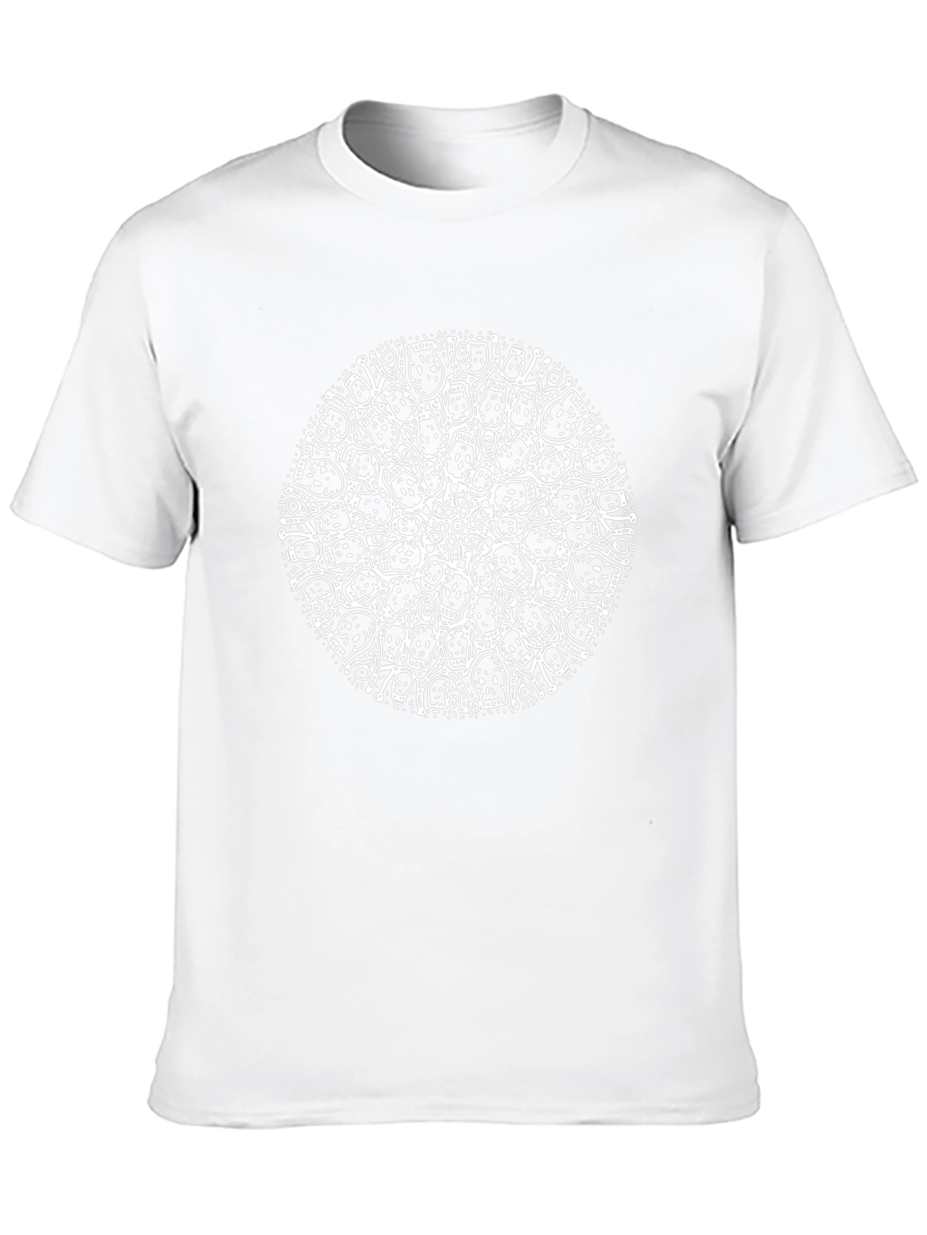 Skull Mandala Graphic Tee - Black Crew Neck T-Shirt