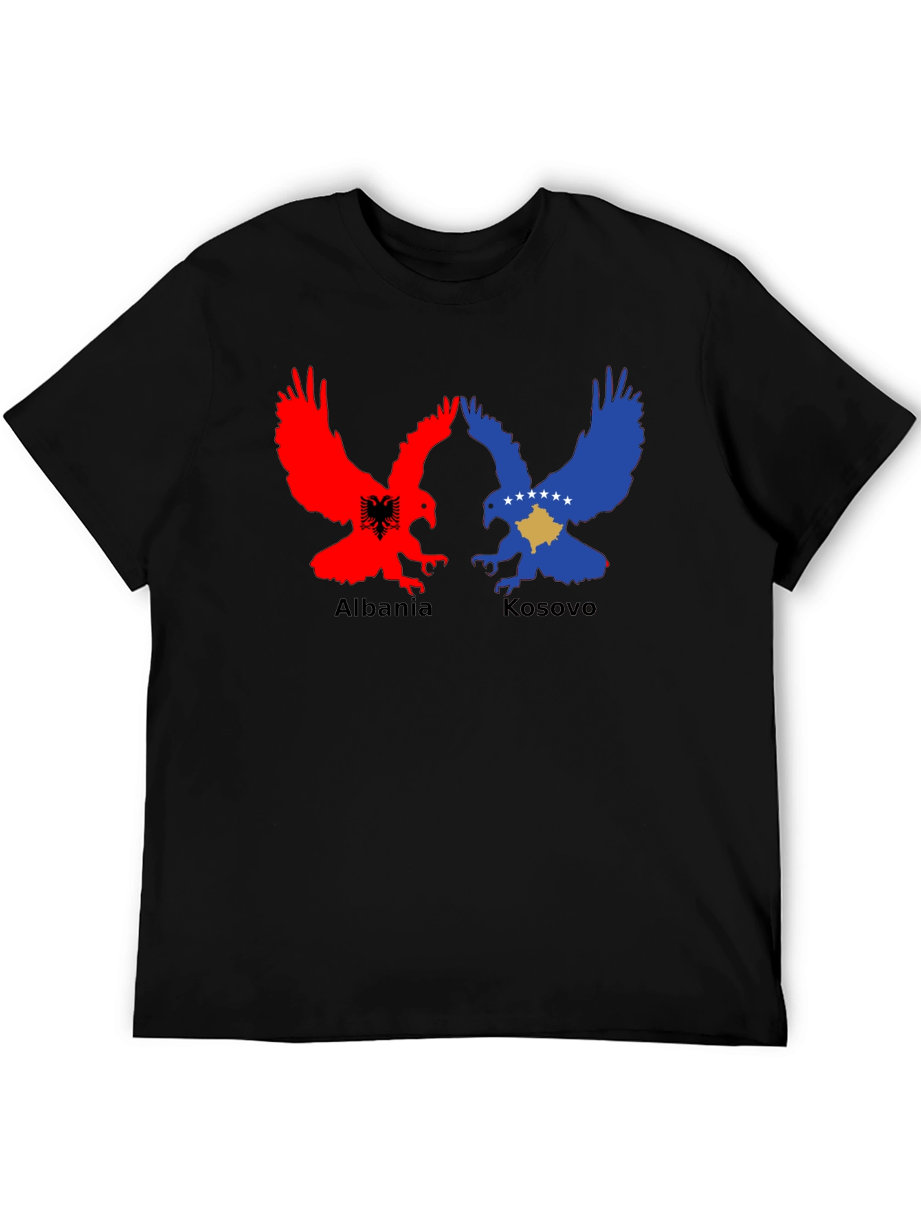Albania Kosovo Eagle Black T-Shirt