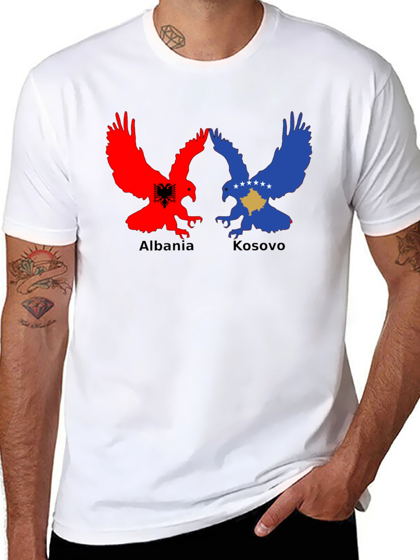 Albania Kosovo Eagle Black T-Shirt