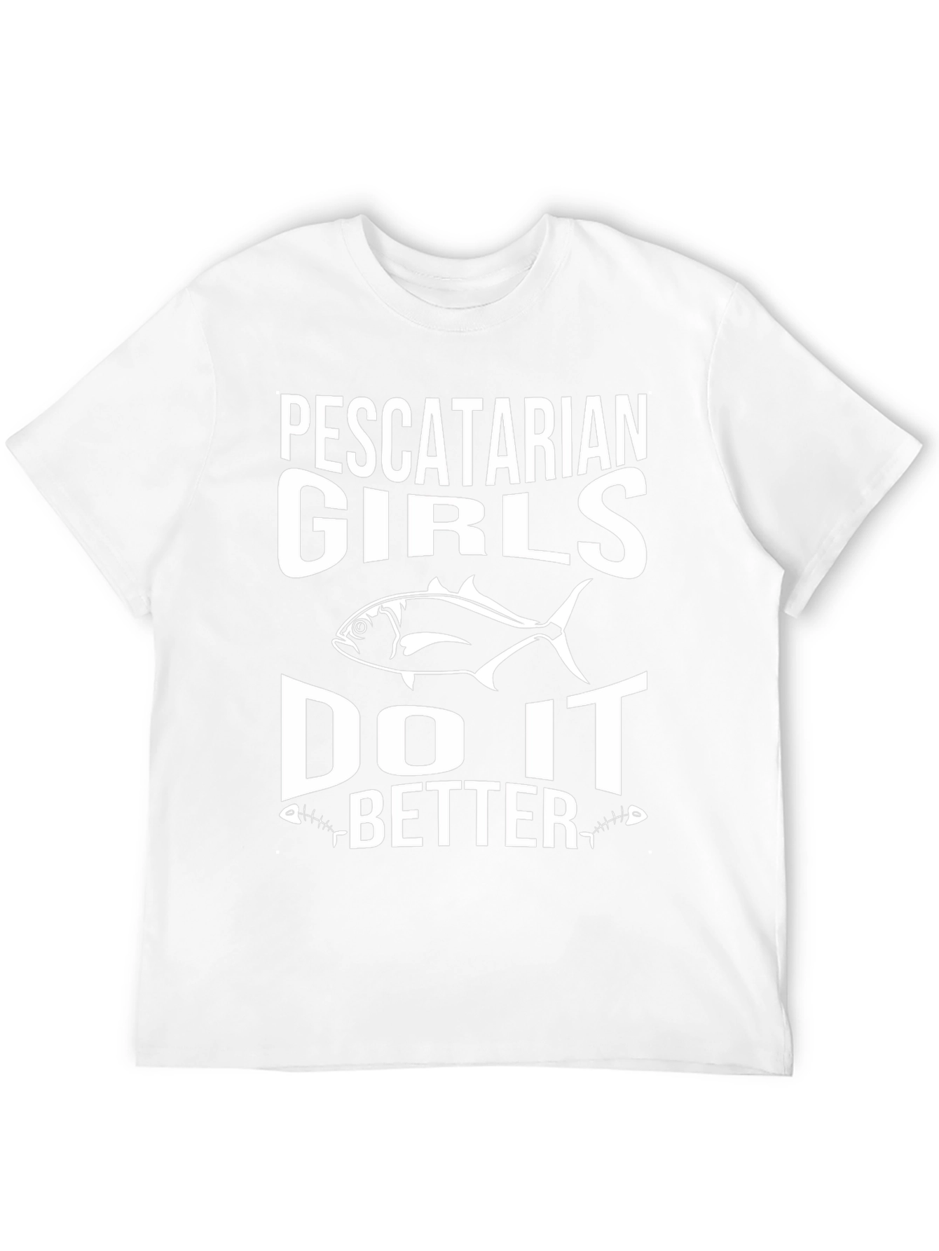 Pescatarian Girls Do It Better Black Graphic T-Shirt