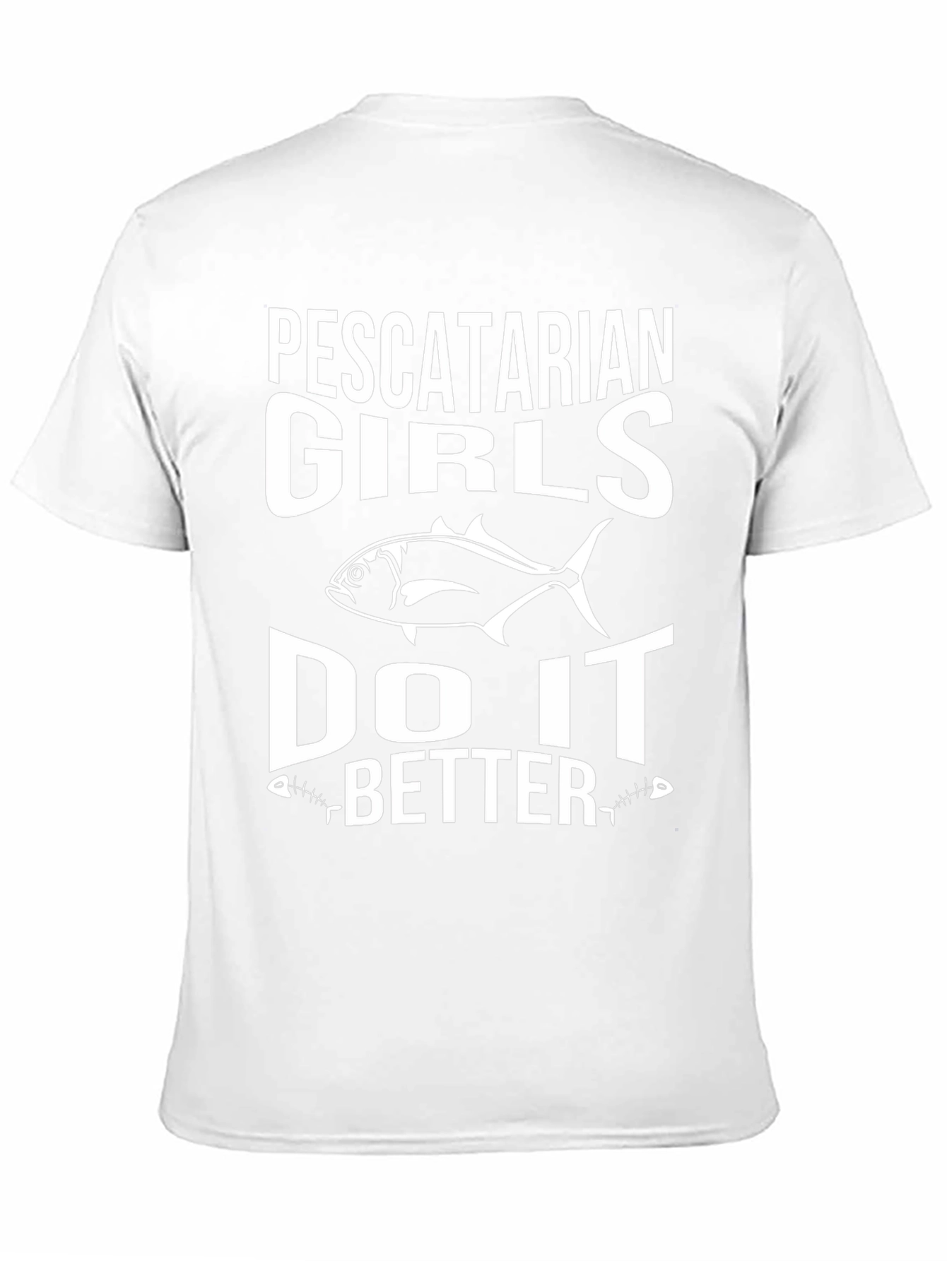 Pescatarian Girls Do It Better Black Graphic T-Shirt