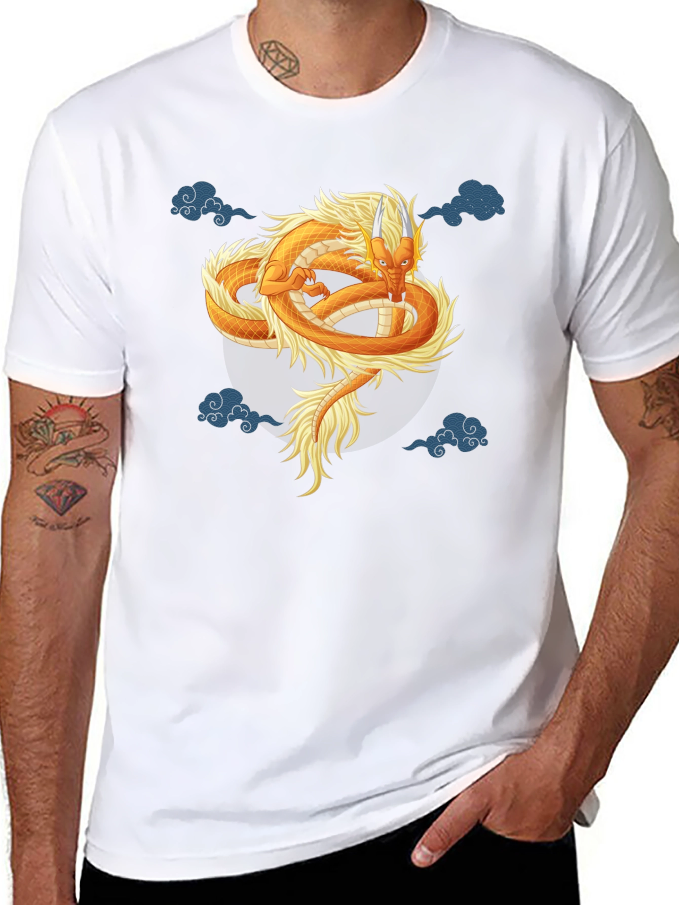 Dragon Graphic Tee - Artistic Asian Inspired Design