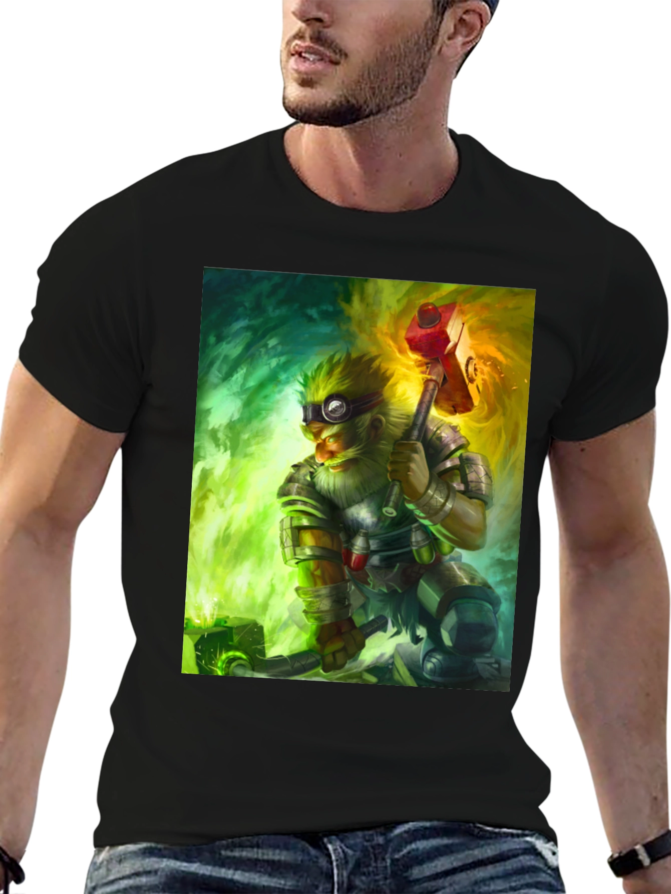 Dwarven Artificer Graphic Tee - Fantasy Gamer Shirt