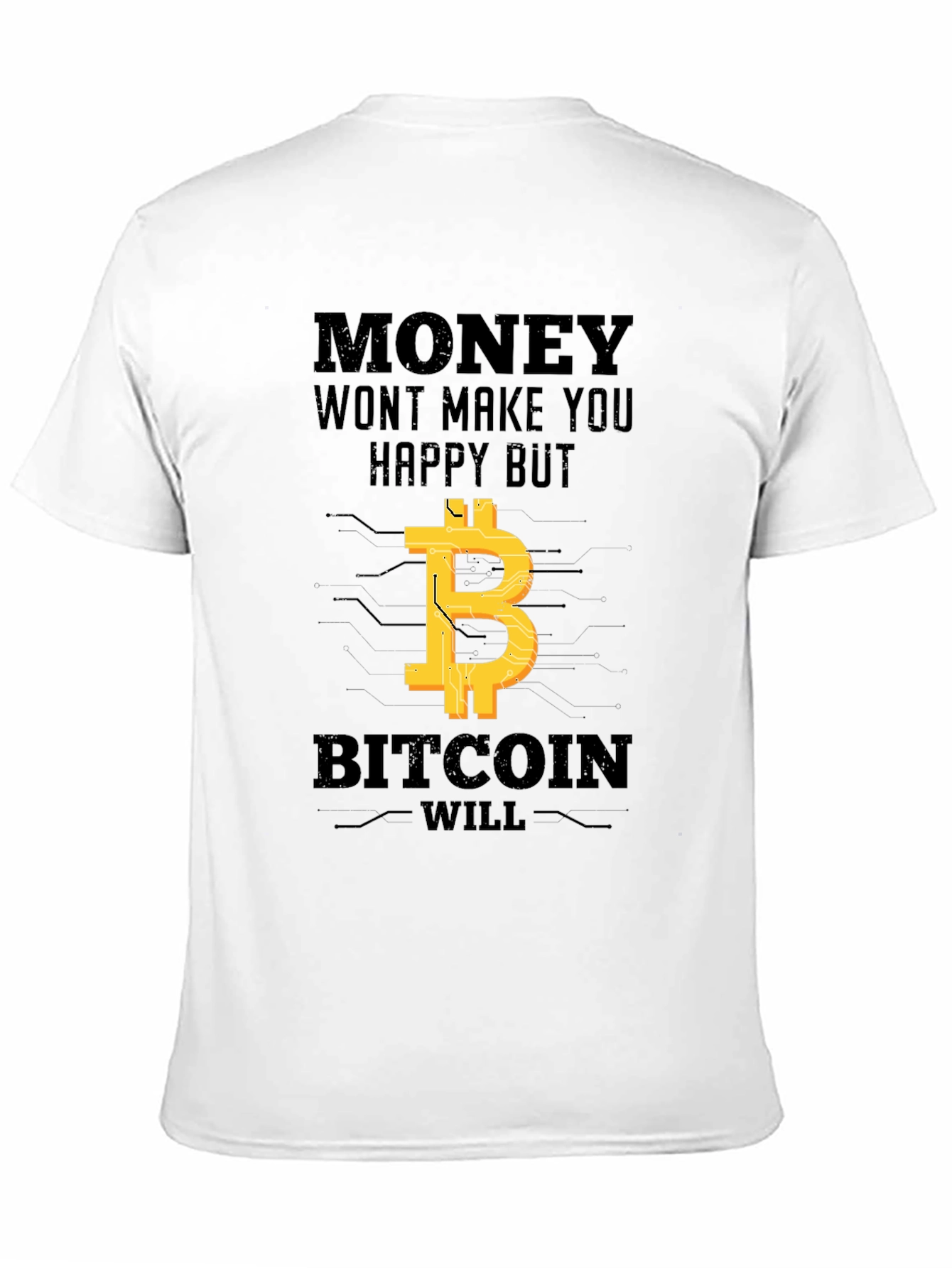 Bitcoin Graphic T-Shirt - Money Cant Buy Happiness