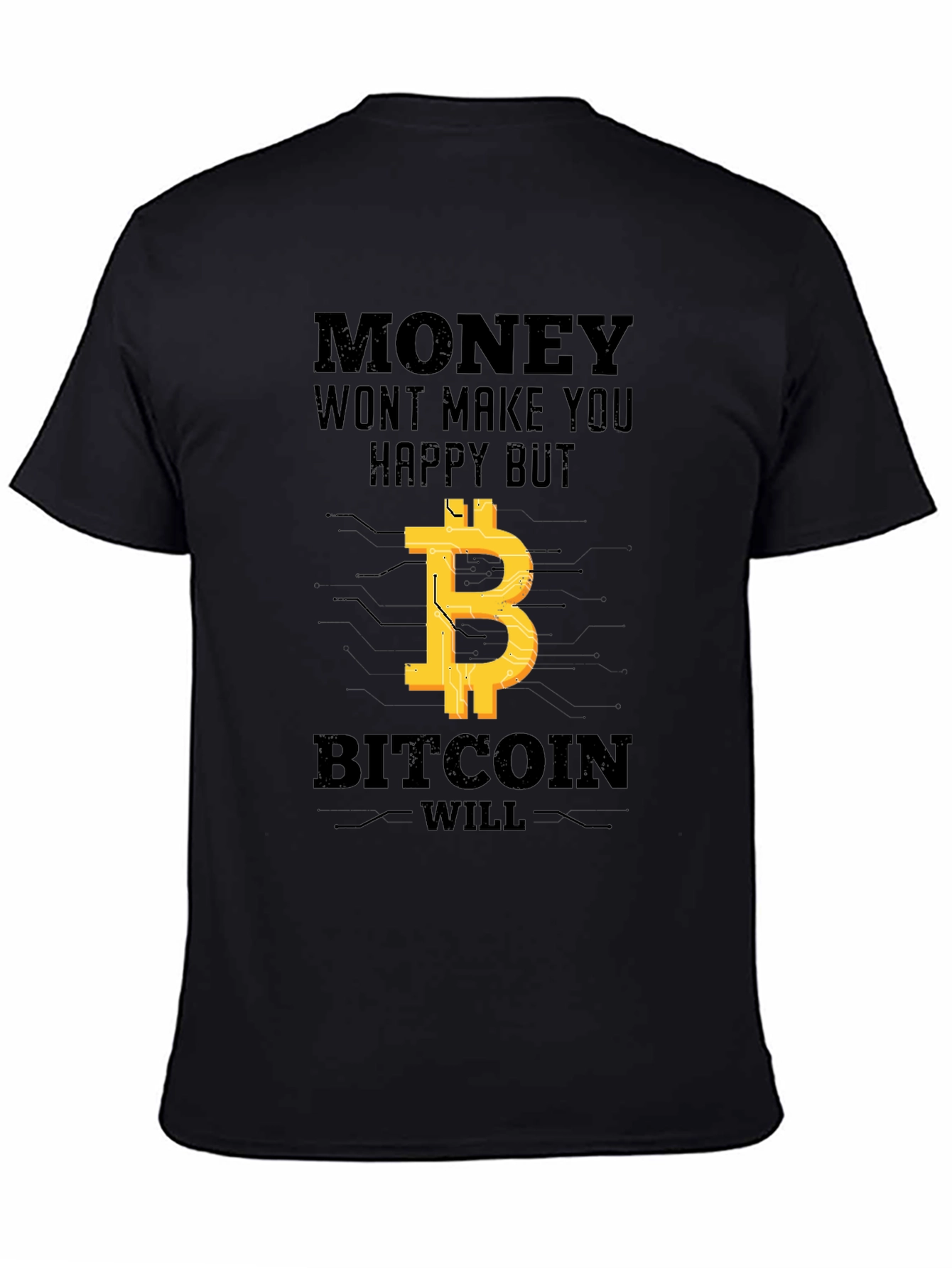 Bitcoin Graphic T-Shirt - Money Cant Buy Happiness