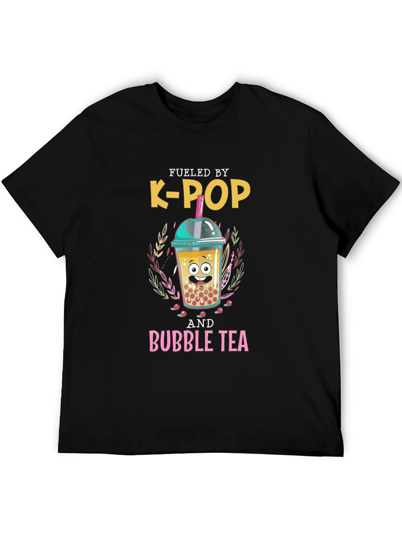 Fueled By K-Pop and Bubble Tea Graphic T-Shirt