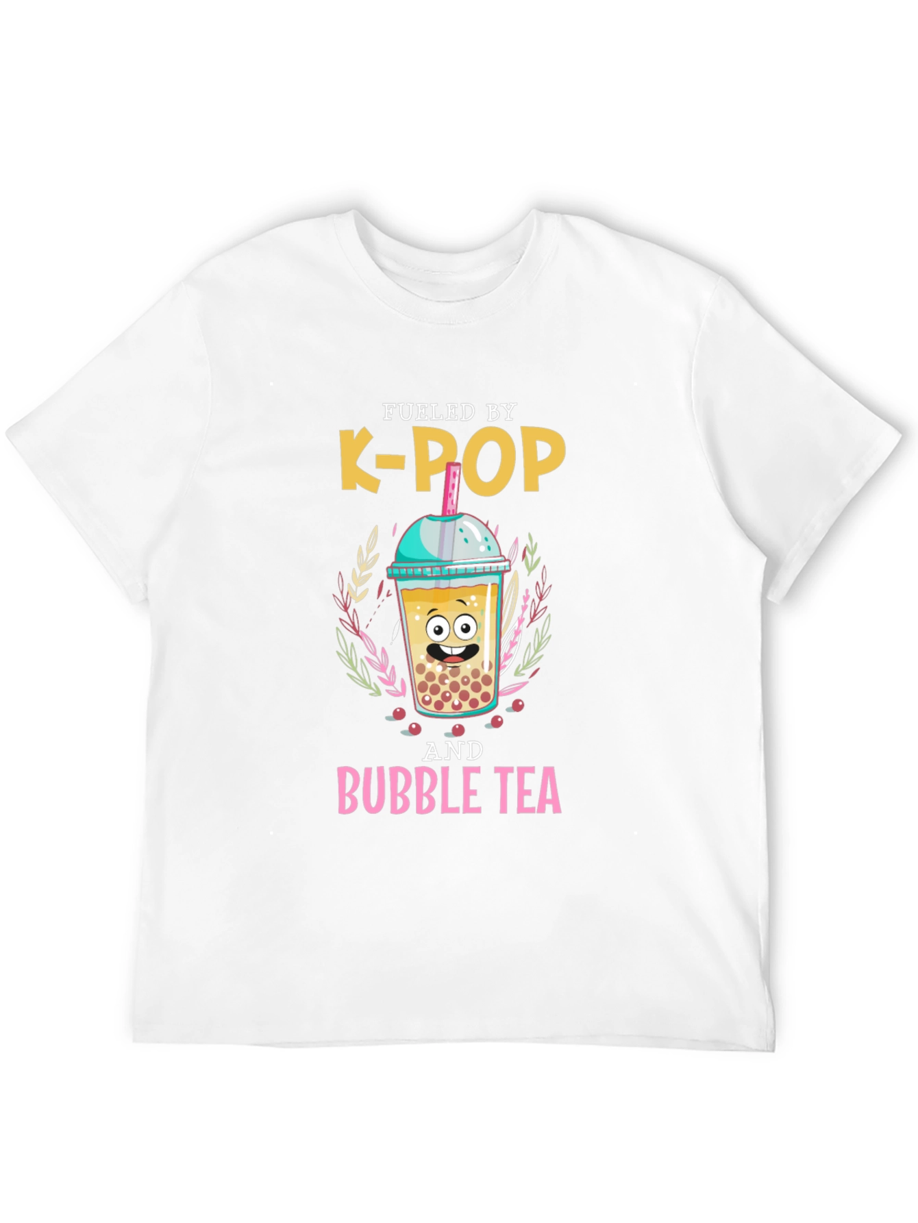 Fueled By K-Pop and Bubble Tea Graphic T-Shirt