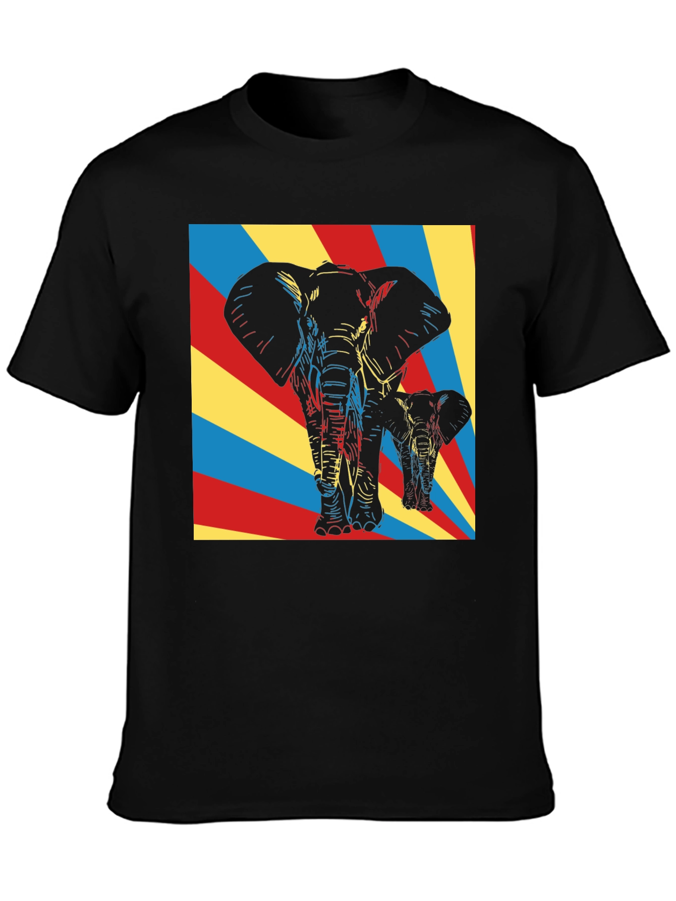 Elephant Art Graphic Tee - Unique Pop Art Design