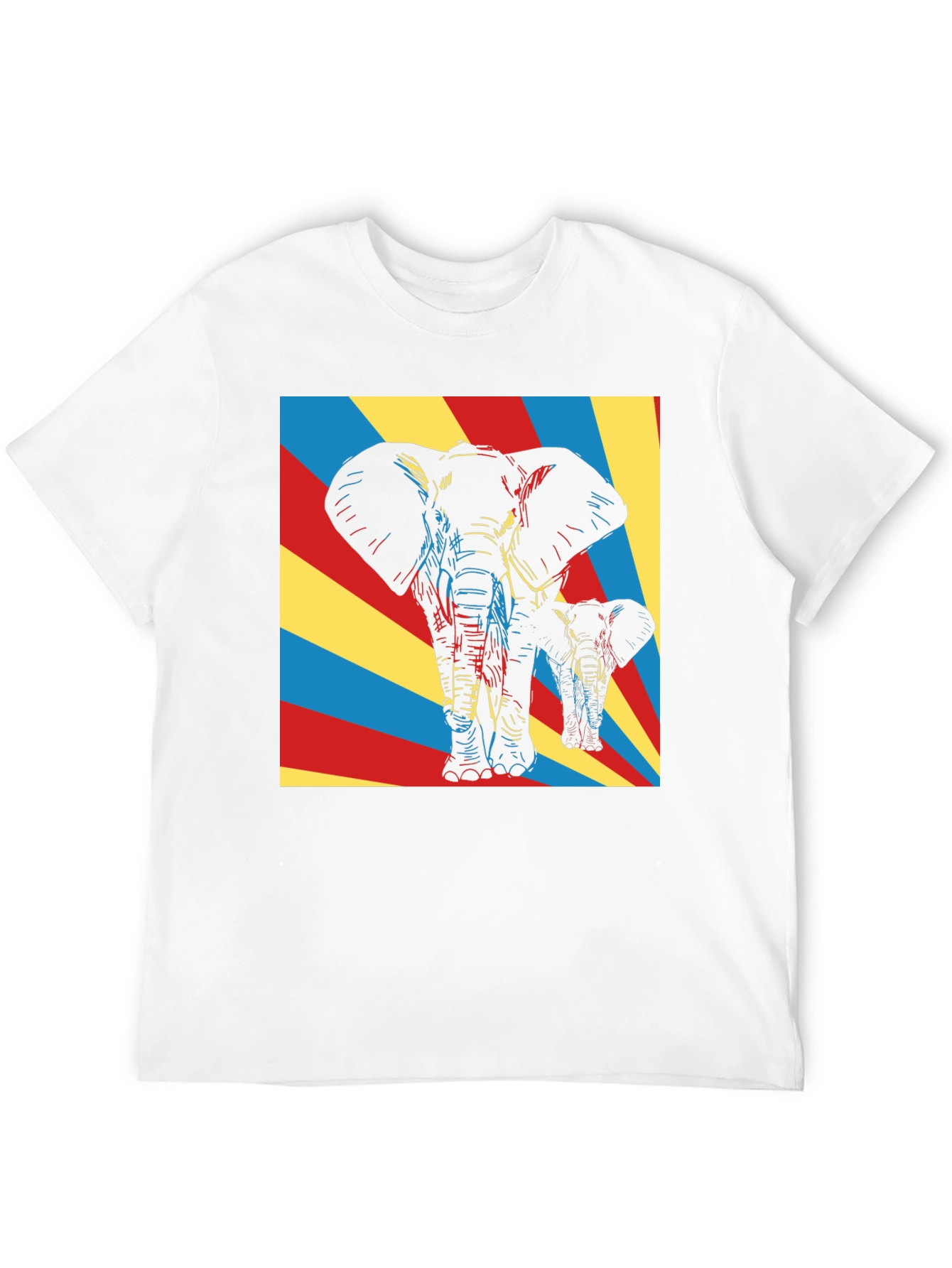 Elephant Art Graphic Tee - Unique Pop Art Design