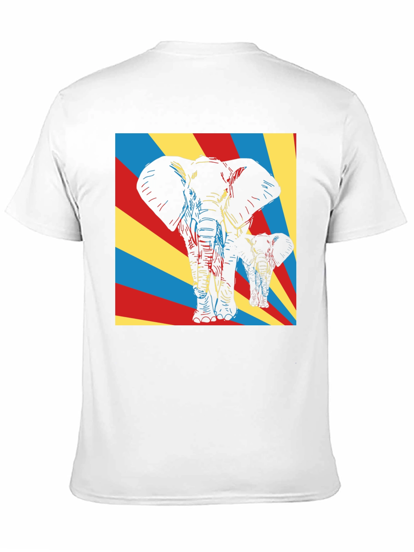 Elephant Art Graphic Tee - Unique Pop Art Design
