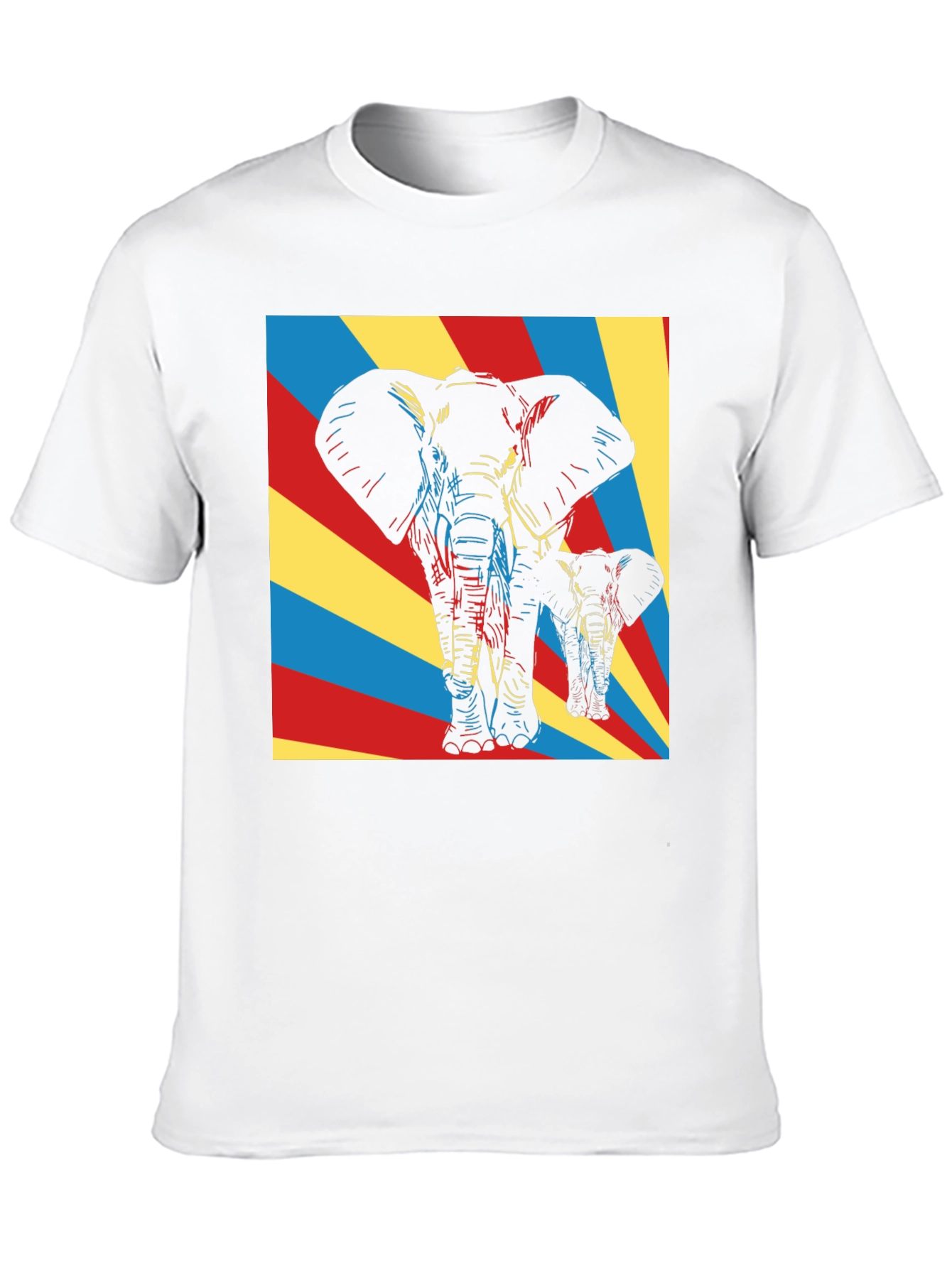 Elephant Art Graphic Tee - Unique Pop Art Design
