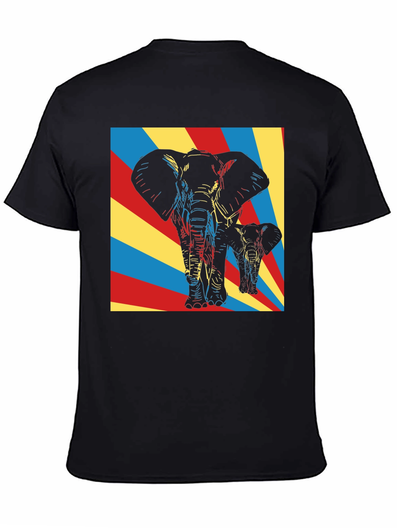 Elephant Art Graphic Tee - Unique Pop Art Design